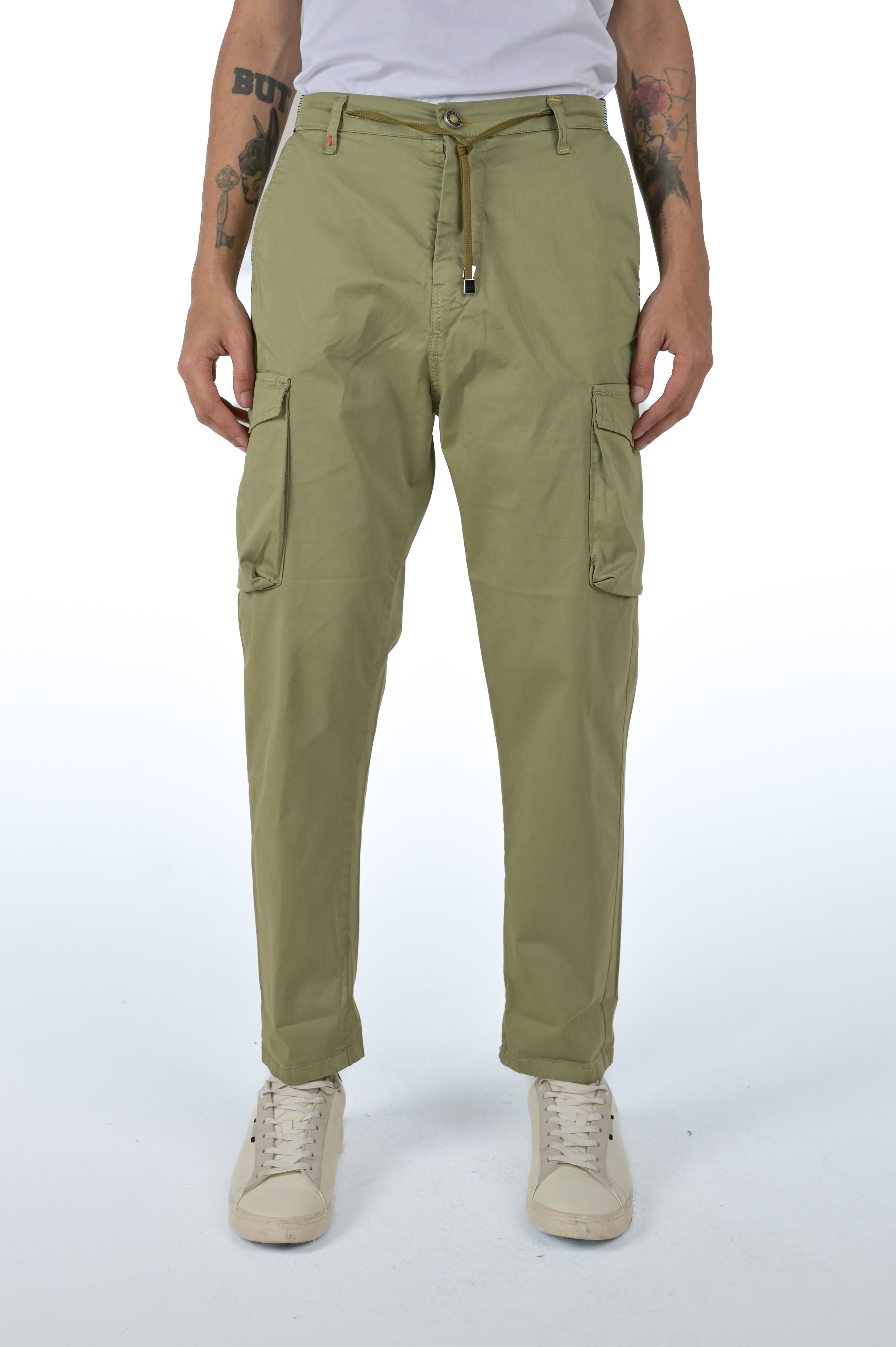 Regular Pants Screen Green Satin SS24