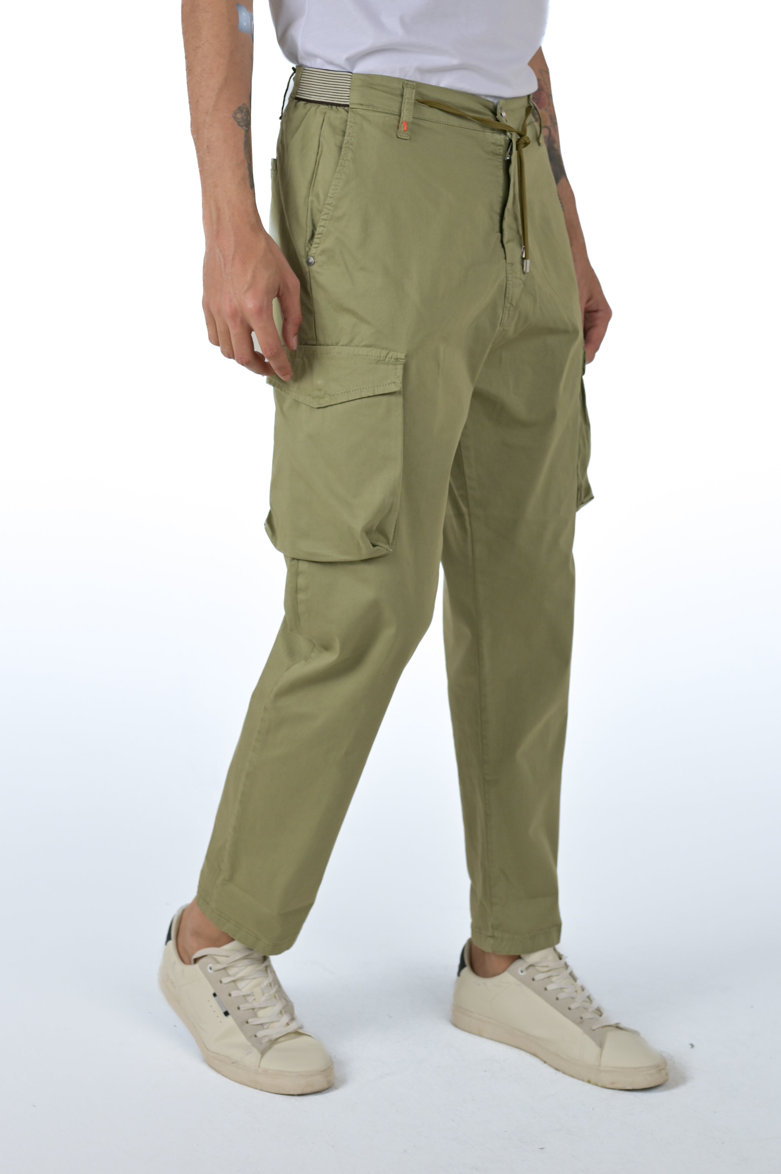 Regular Pants Screen Green Satin SS24