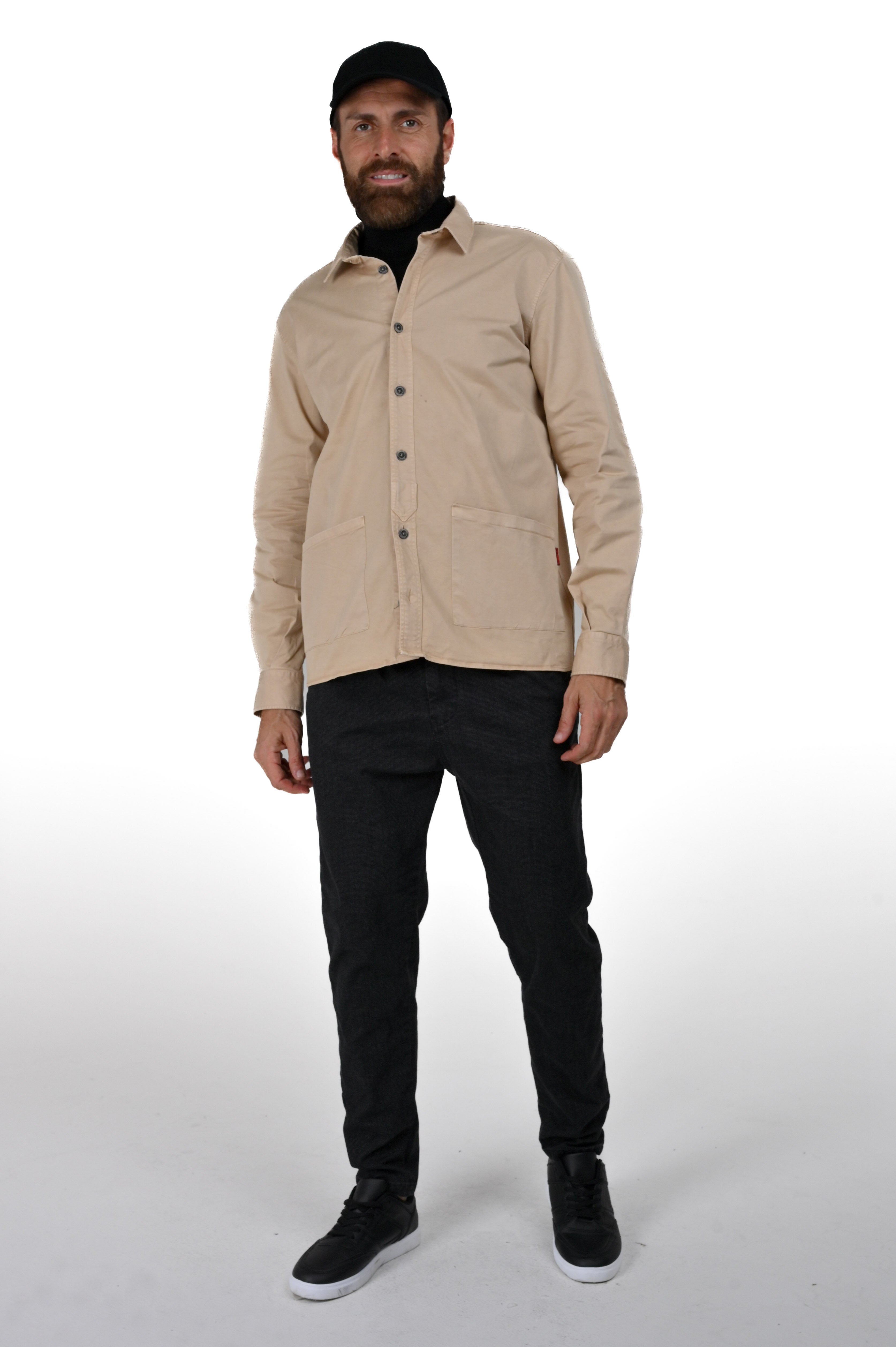 Sun Bull beige regular cotton shirt FW24/25