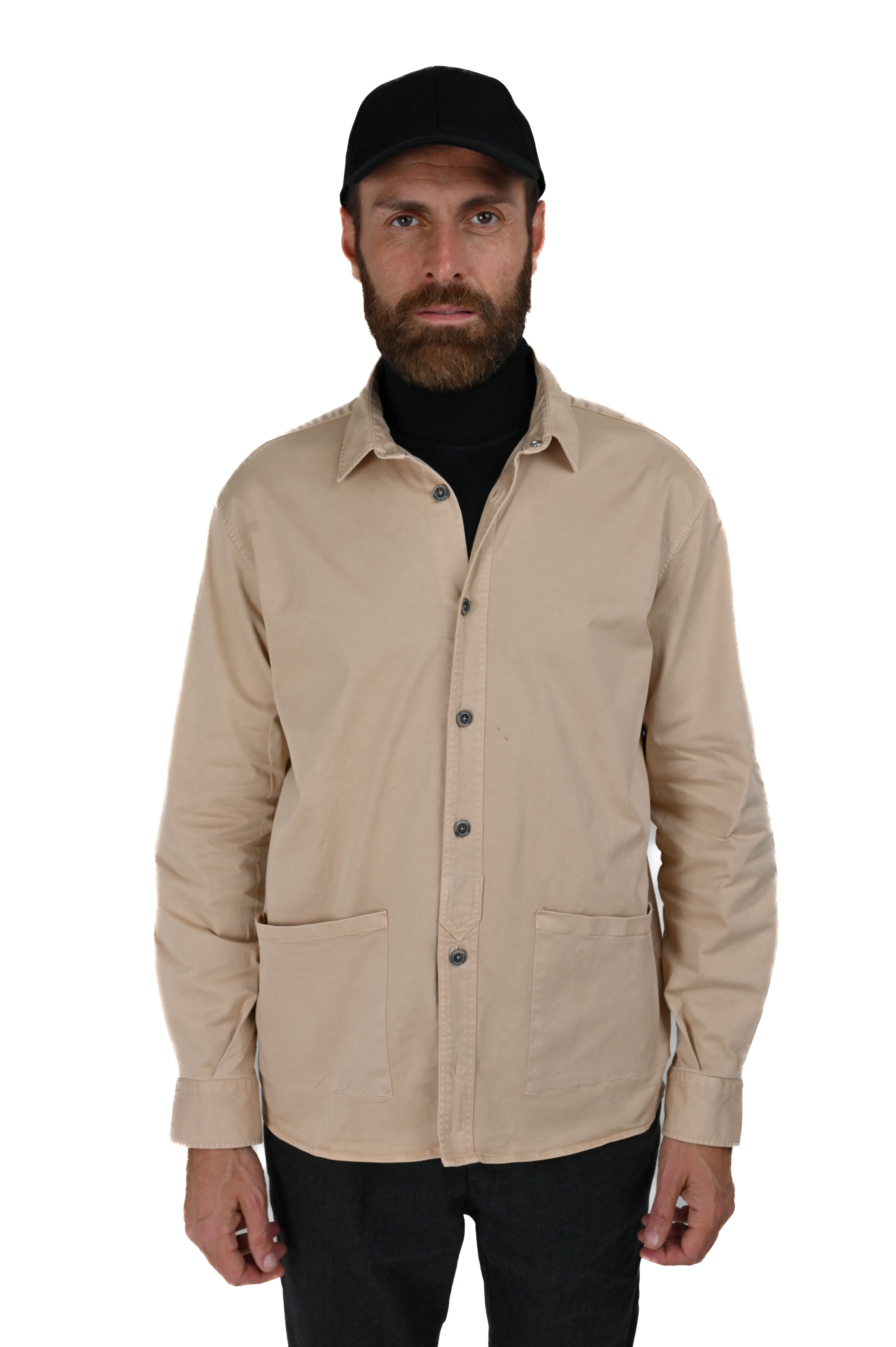 Sun Bull beige regular cotton shirt FW24/25