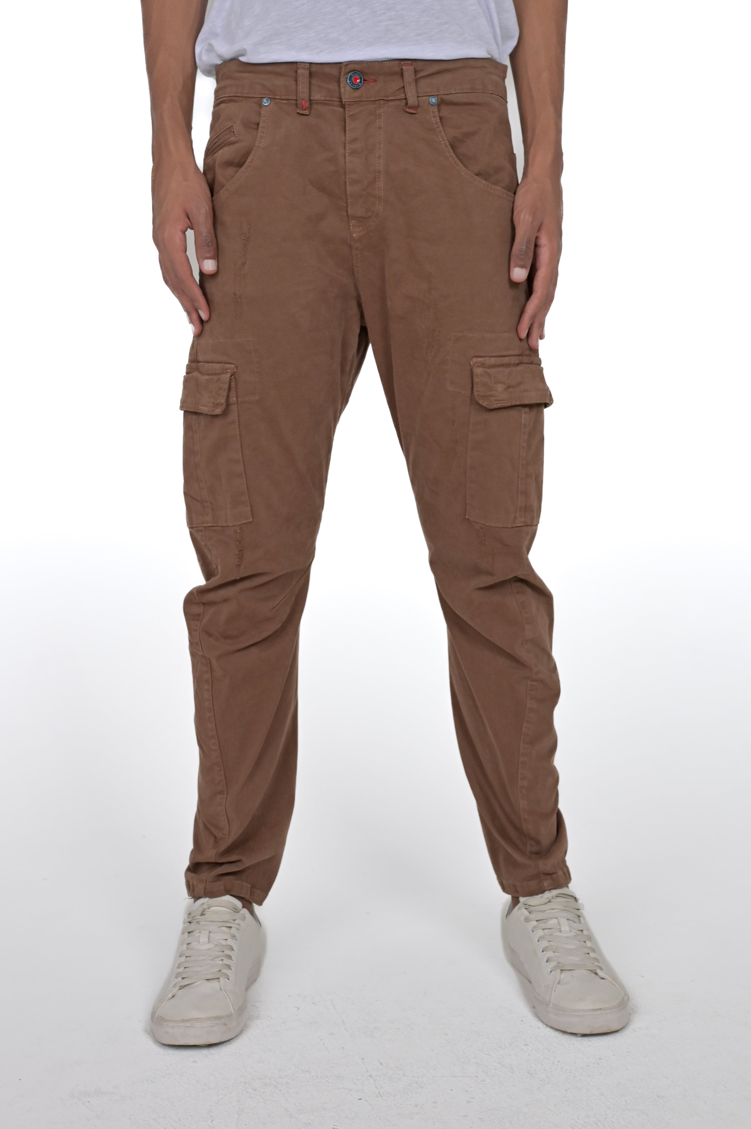 Pantaloni in cotone tapered New Evolution Rotture bruciato FW24/25