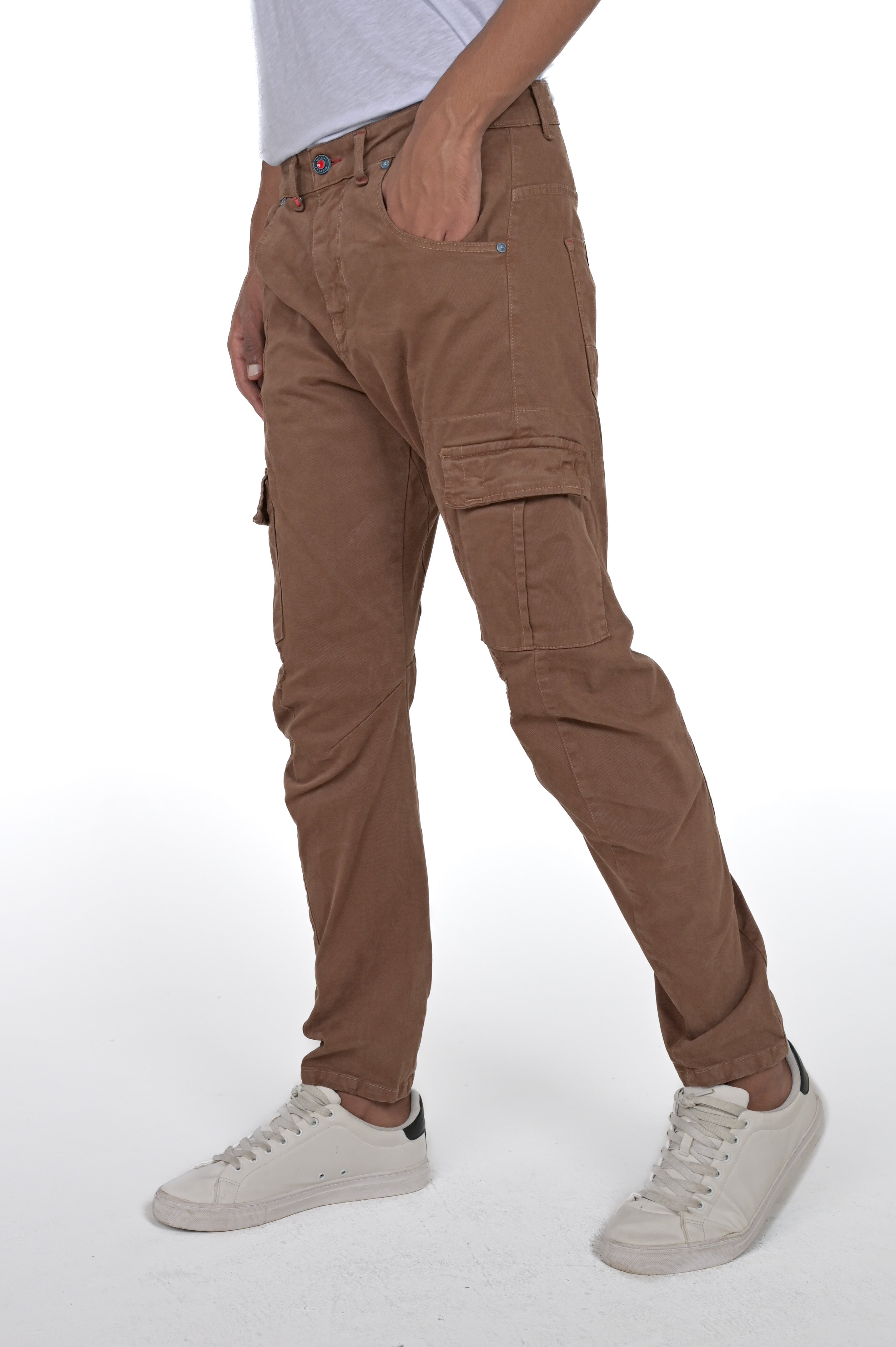 Pantaloni in cotone tapered New Evolution Rotture bruciato FW24/25