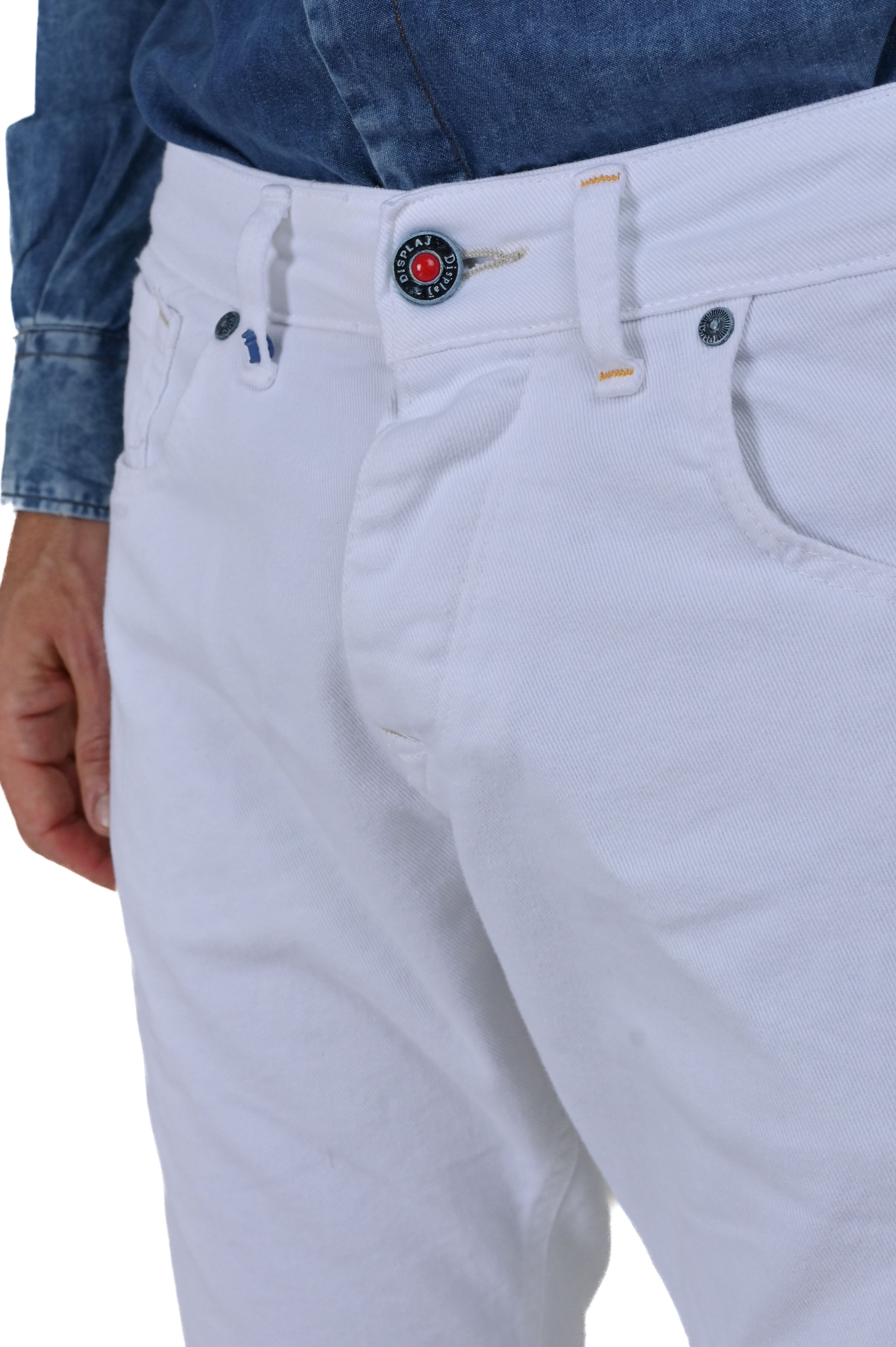 Pantaloni in cotone slim New London Bull bianco FW24/25