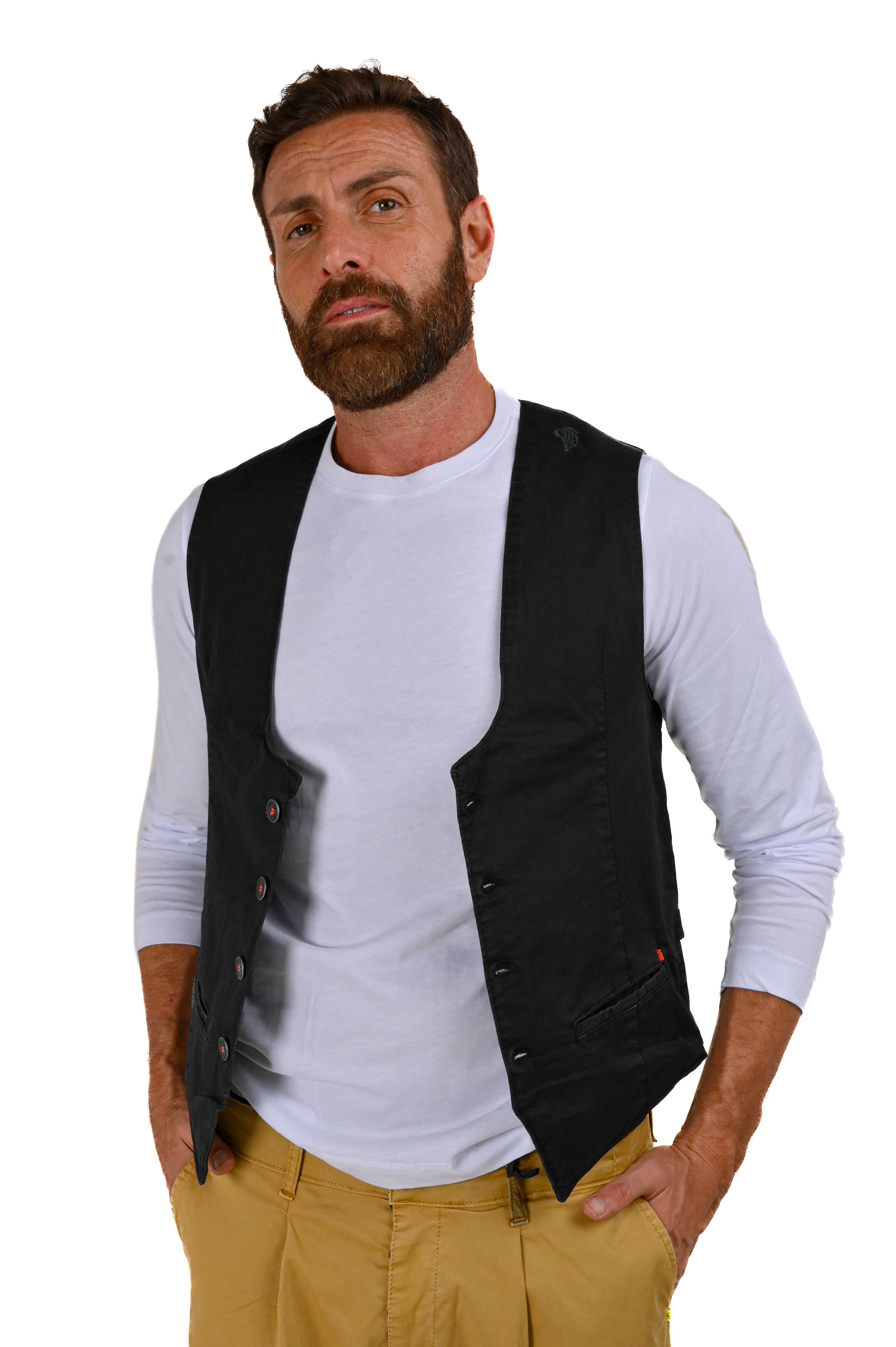 Regular Cotton Vest Raz Black SS22