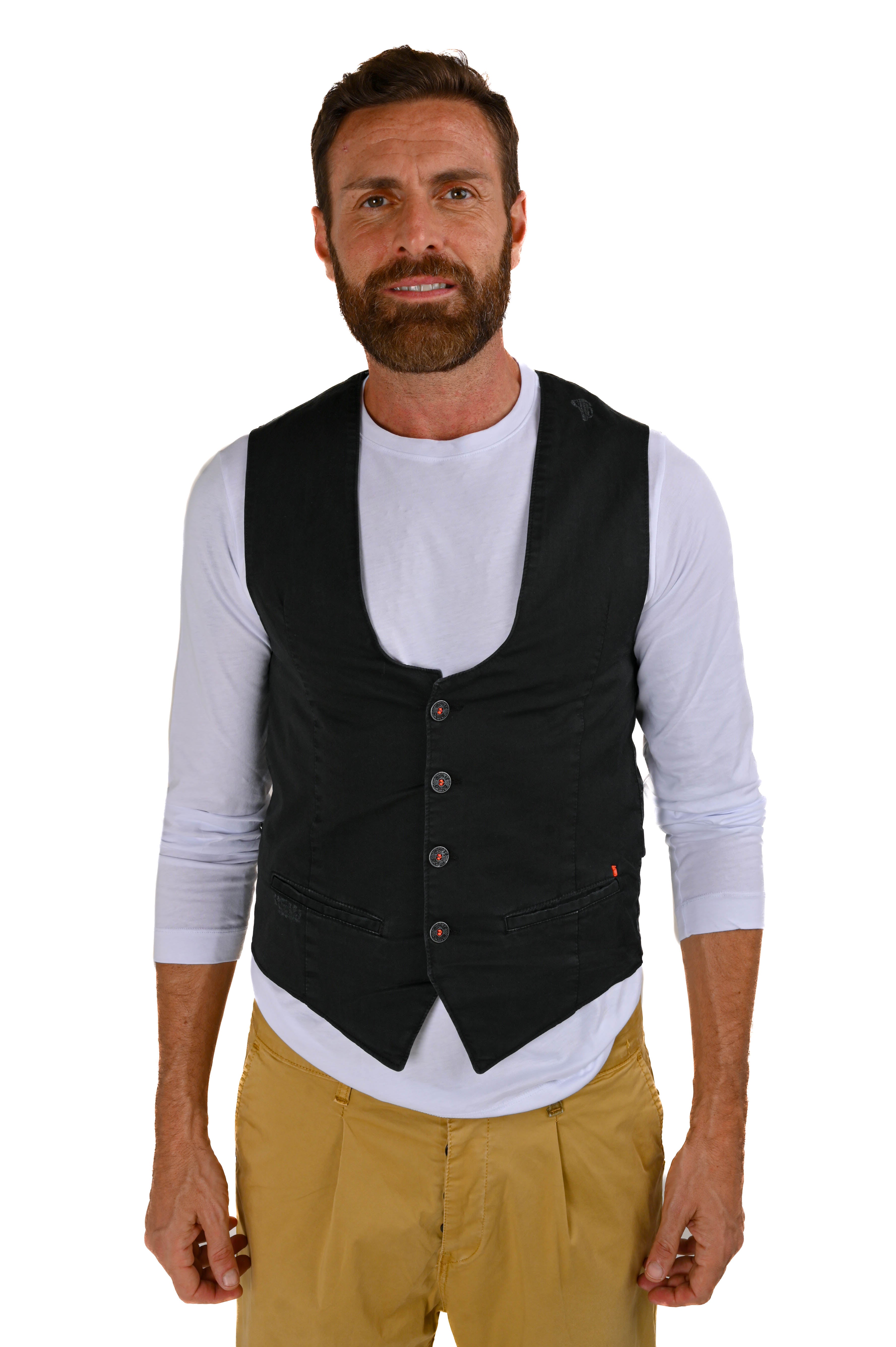 Regular Cotton Vest Raz Black SS22