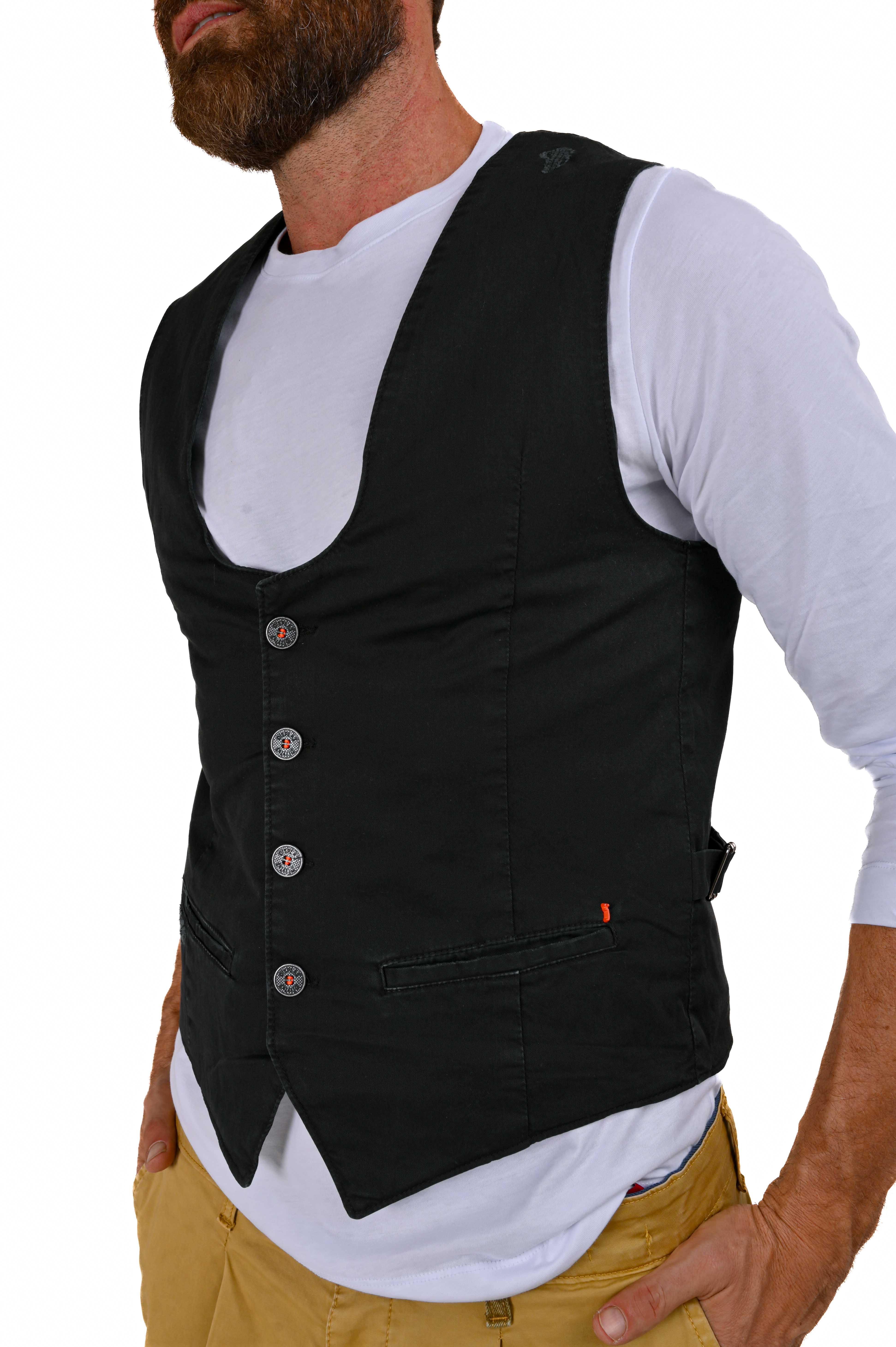 Regular Cotton Vest Raz Black SS22