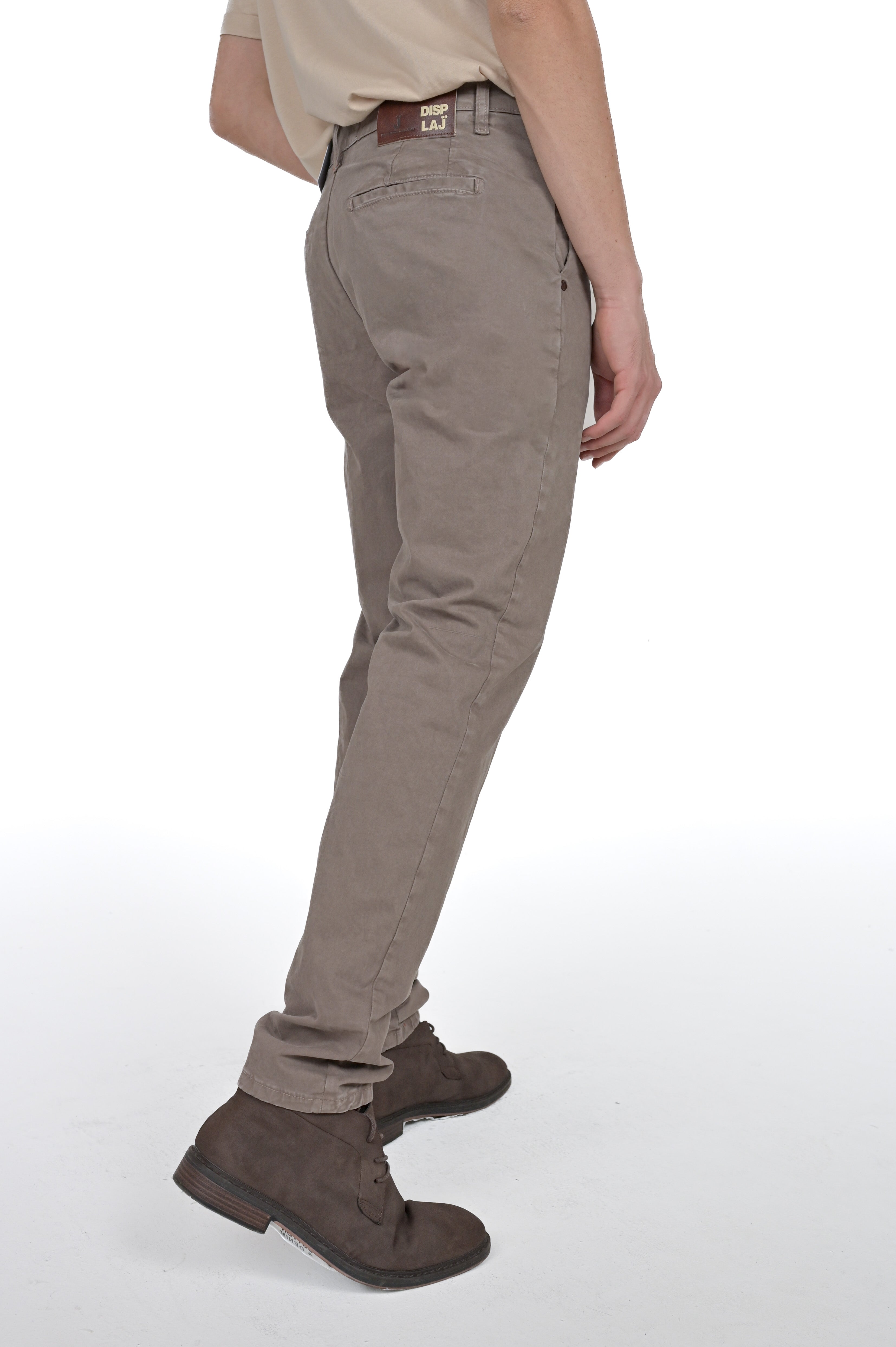 Pantaloni in cotone slim Sonic Raso fango FW24/25