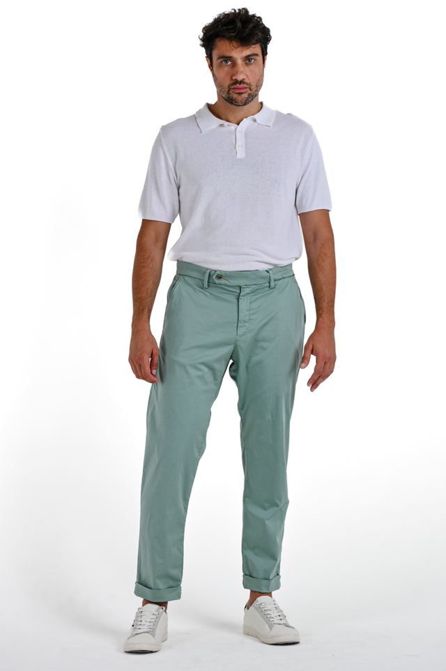 Pantaloni classici slim Racket Maribor Verde Acqua SS24