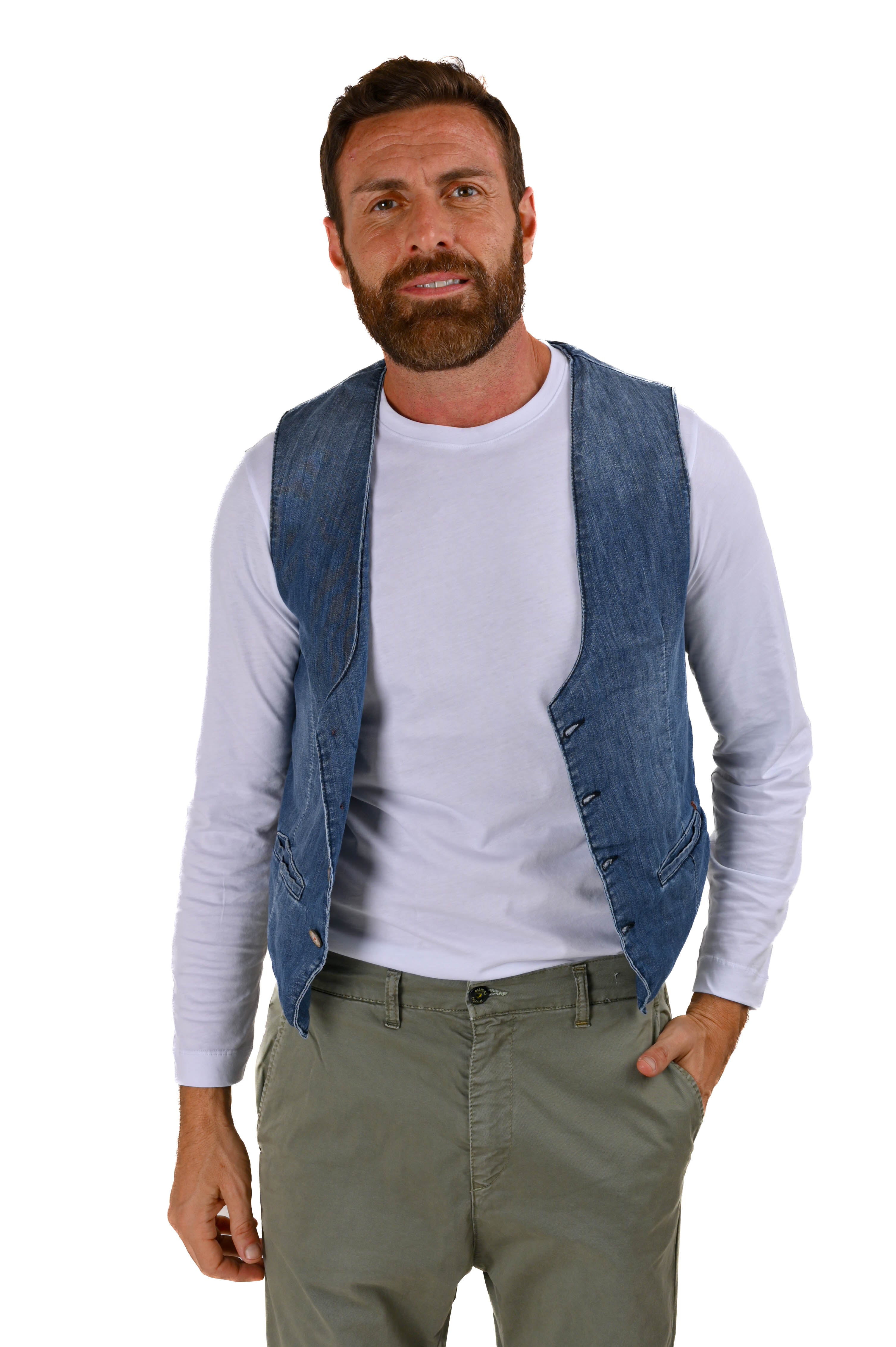 Regular Cotton Vest Raz Jeans Dark SS22