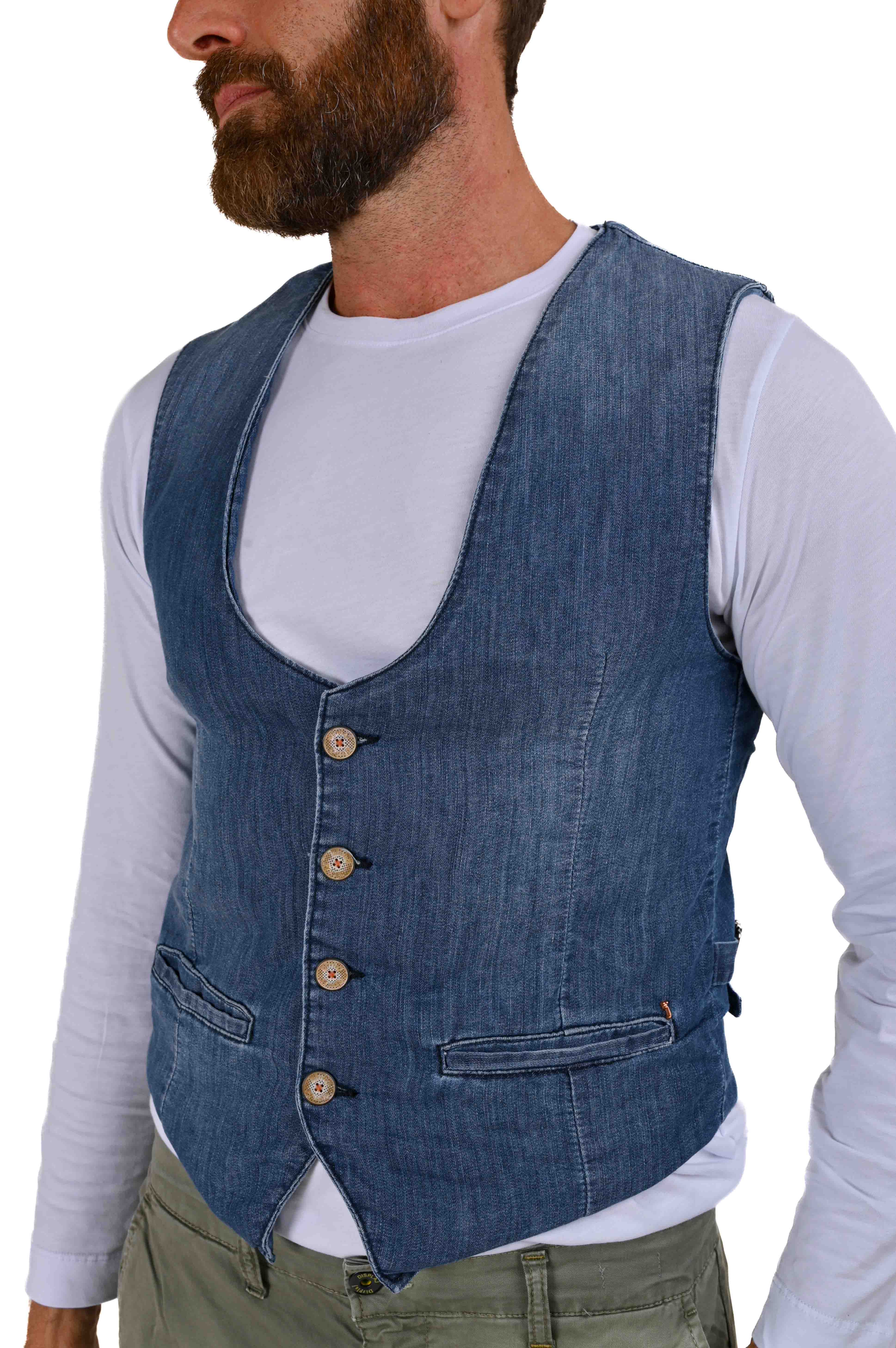 Gilet in cotone regular Raz Jeans Scuro SS22