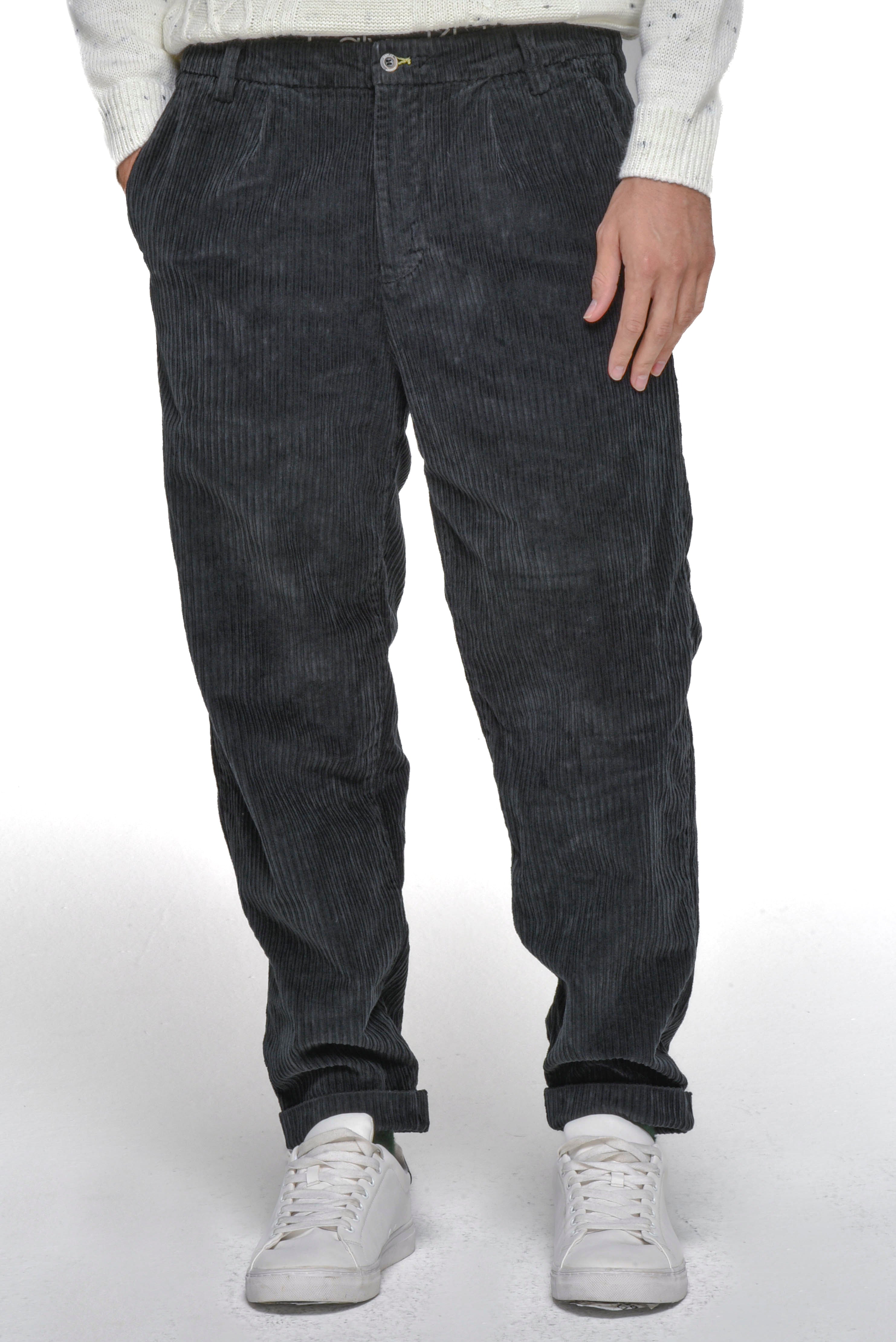 Pantaloni classici loose Ballon Costa Velluto nero FW24/25