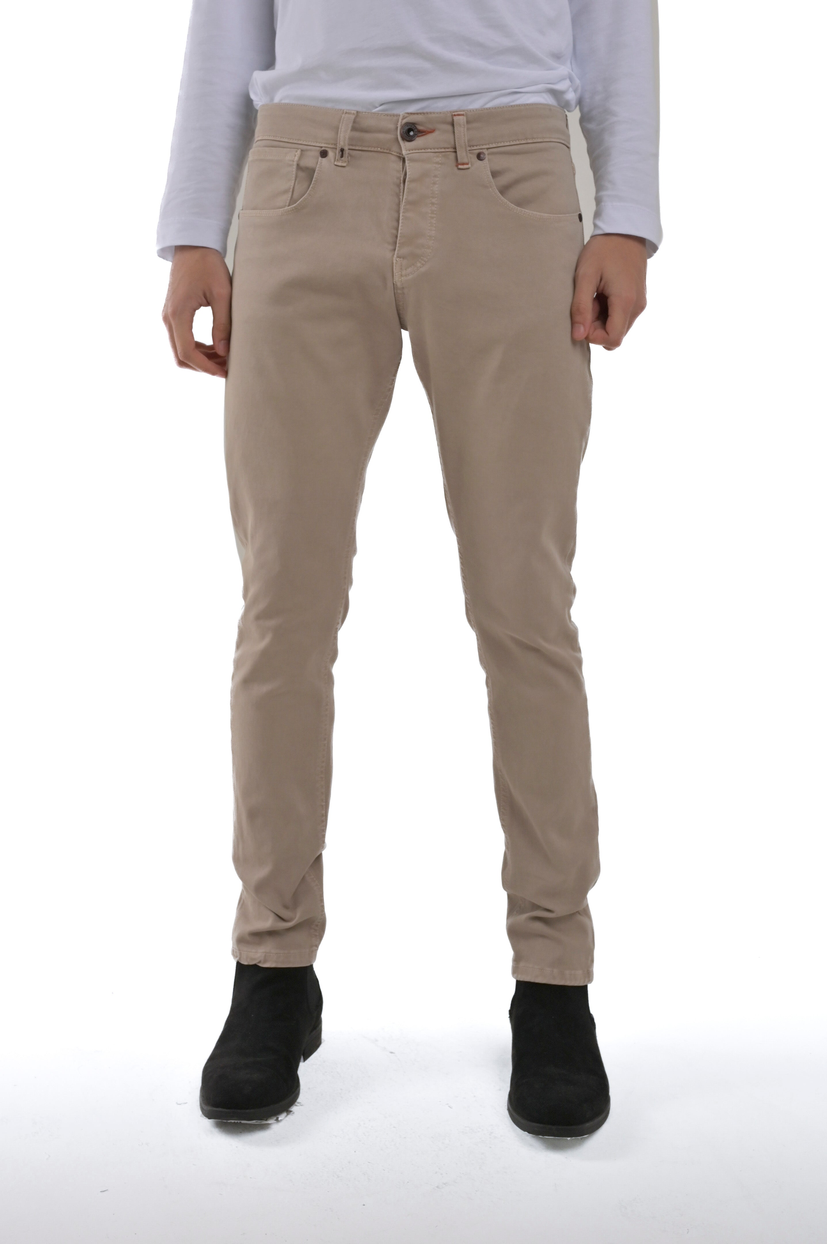 Pantaloni in cotone slim Rally beige FW24/25