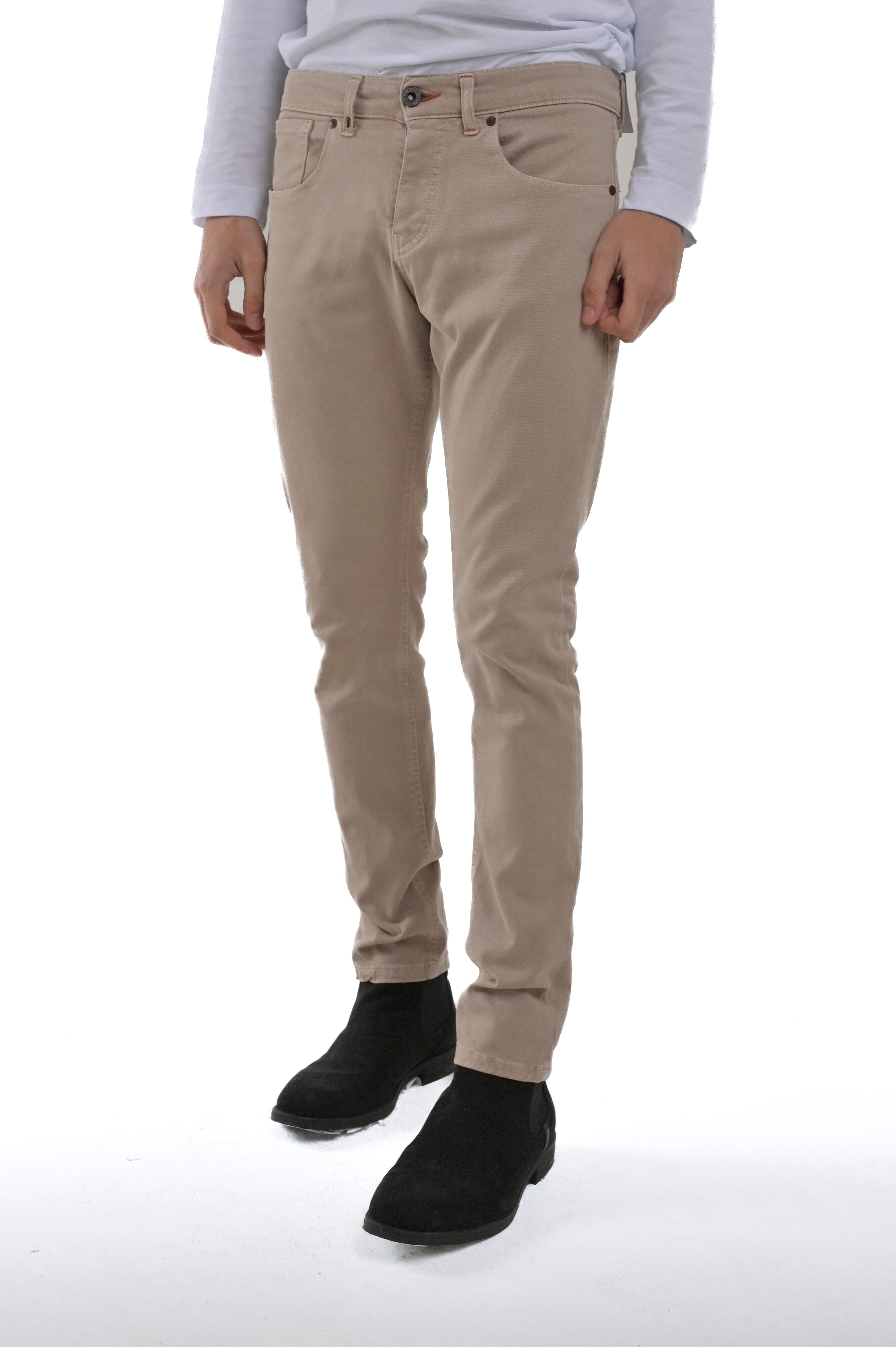 Pantaloni in cotone slim Rally beige FW24/25