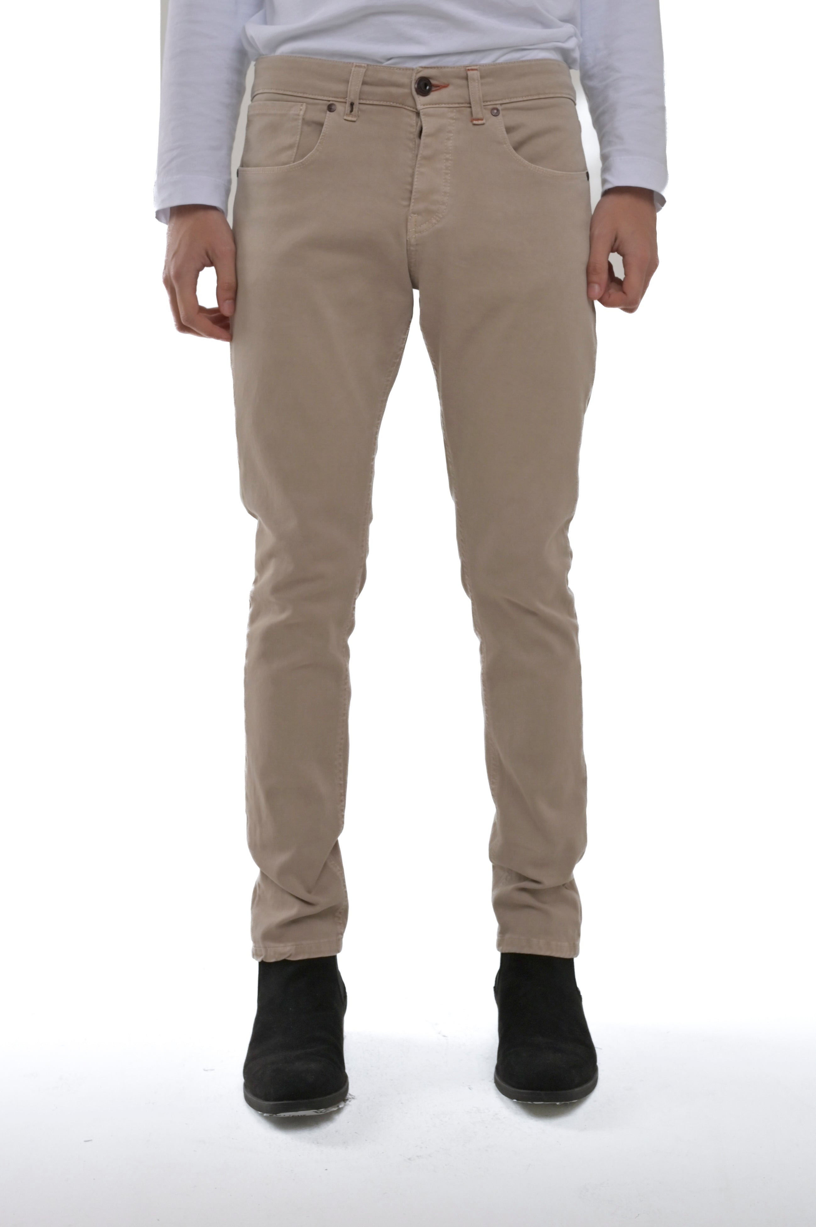 Pantaloni in cotone slim Rally beige FW24/25