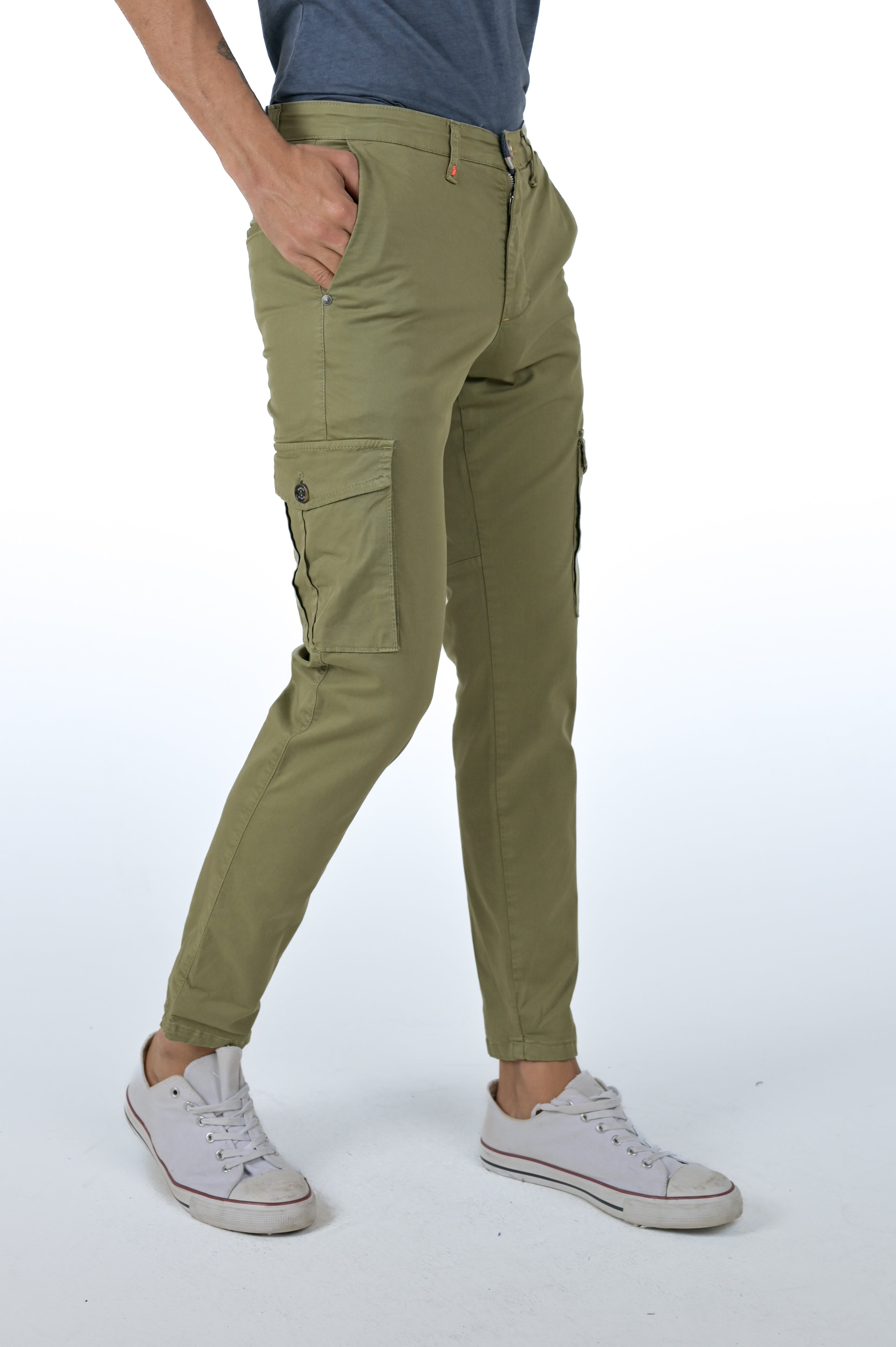 Pantaloni slim Sonic Tascone verde SS24