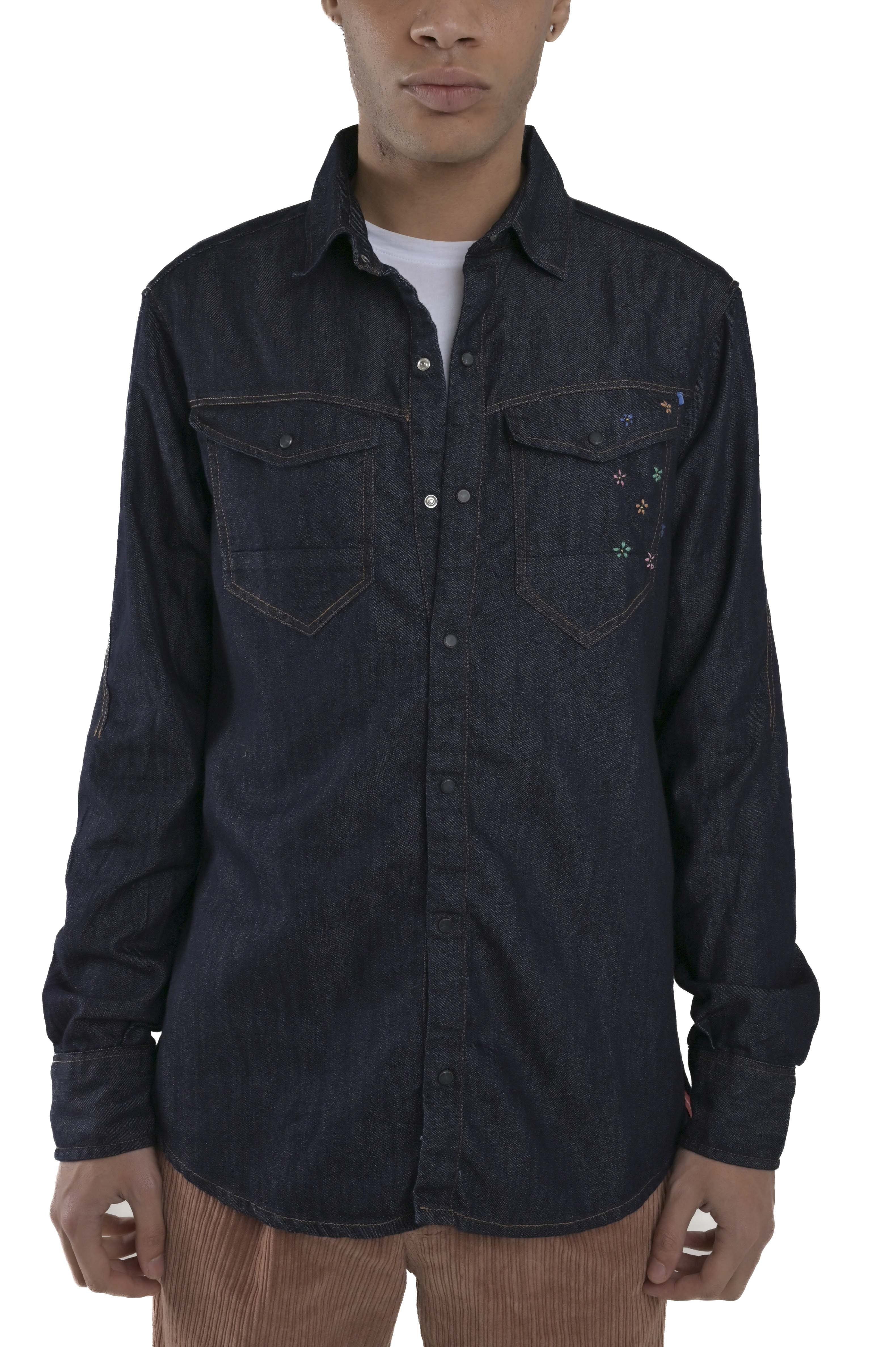 Camicia in denim regular Park Blu BC Ricamo FW24/25