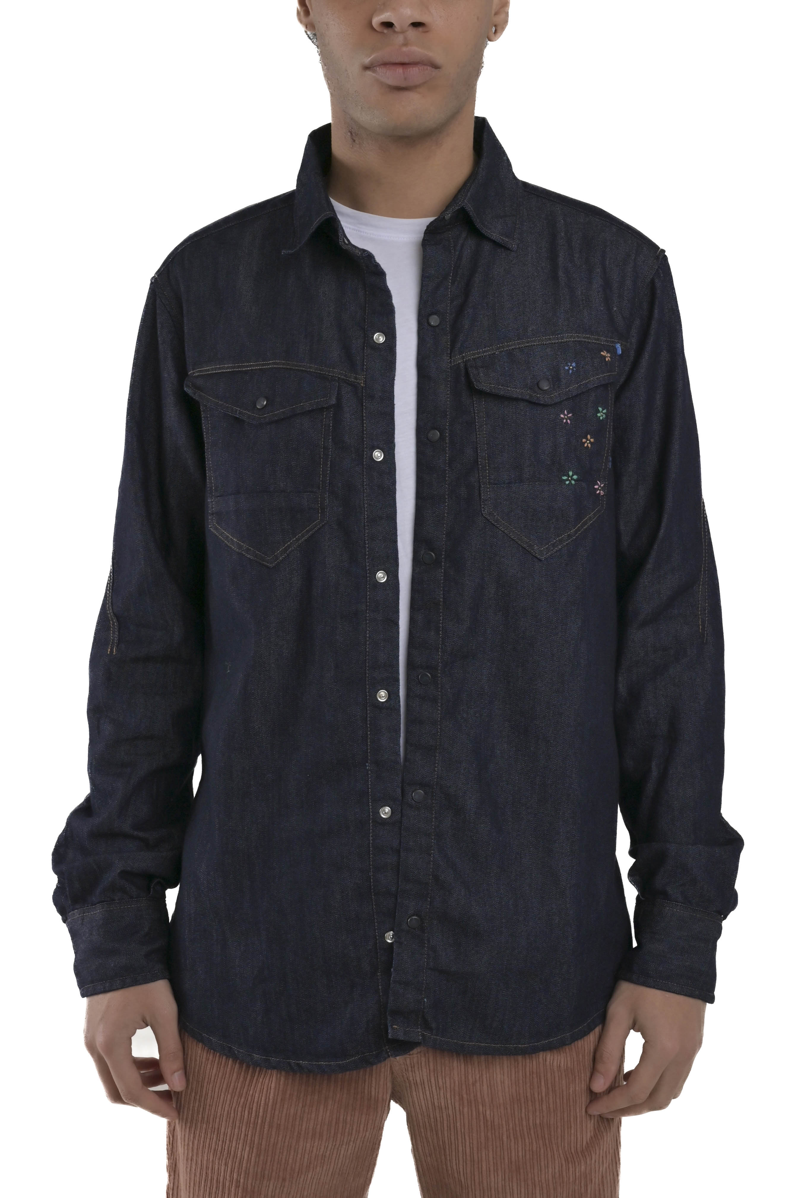 Camicia in denim regular Park Blu BC Ricamo FW24/25