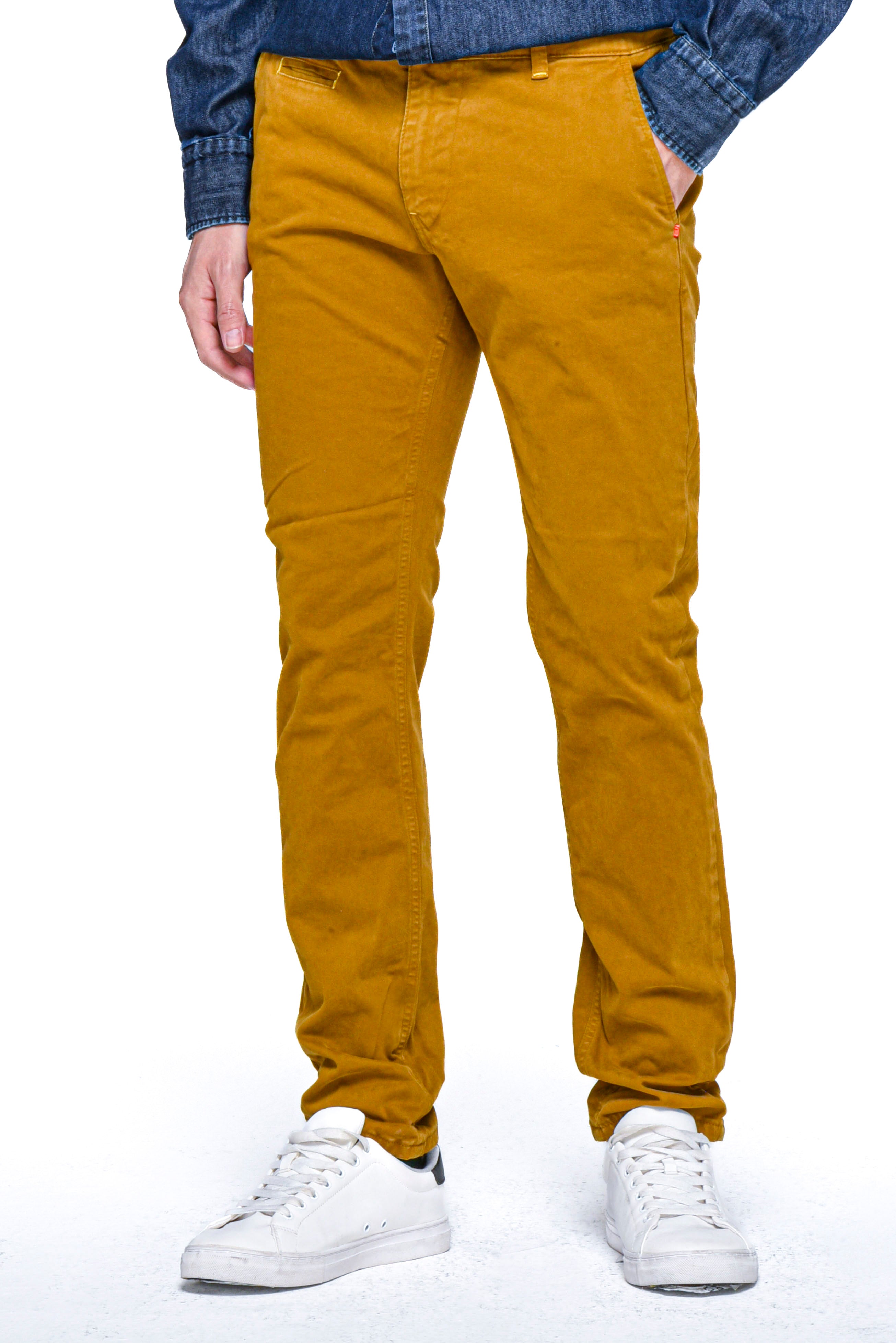 Pantaloni in cotone slim Kinos senape FW24/25