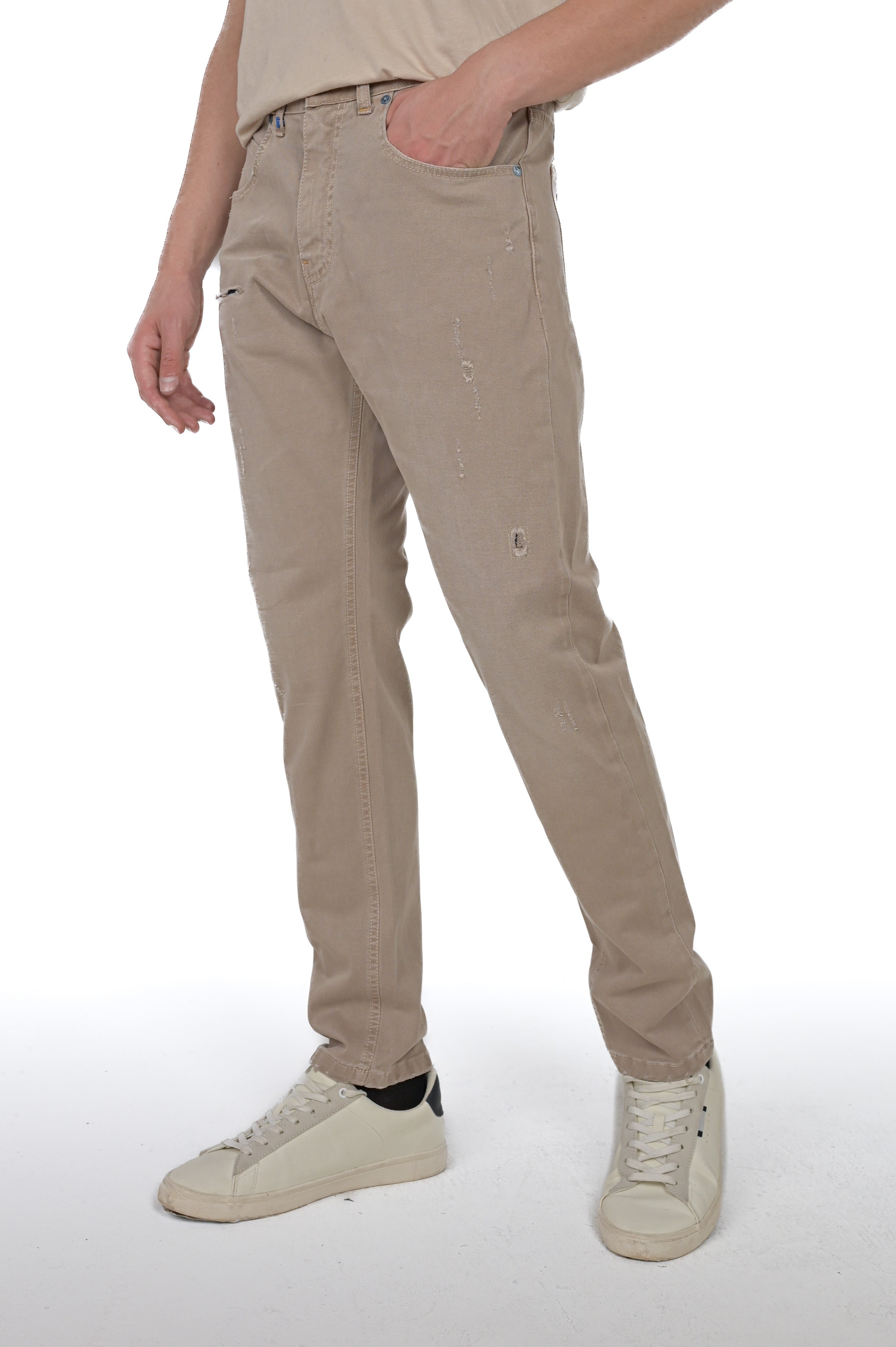 Pantaloni in cotone regular Kong M1 cammello FW24/25