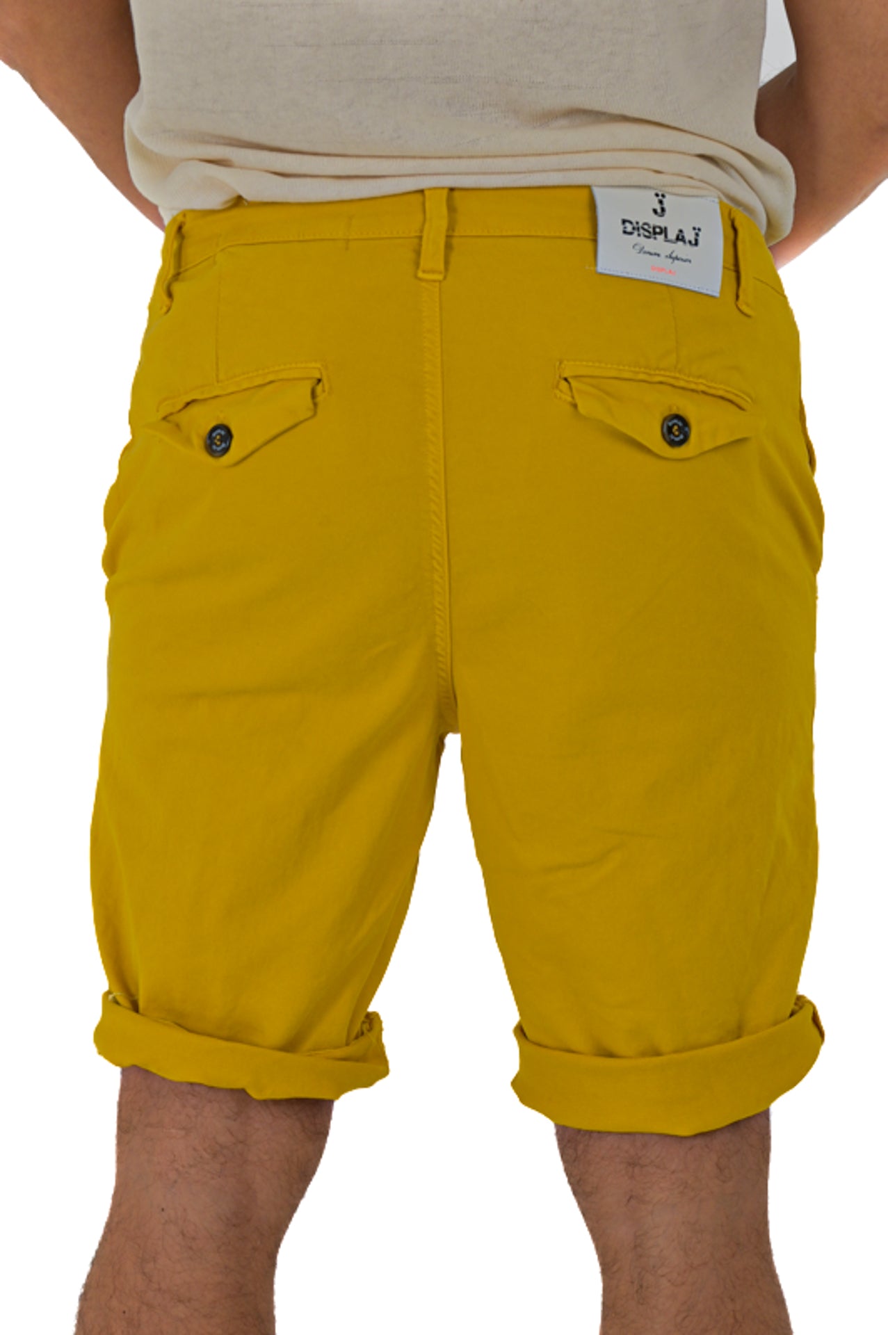 Emme Overspin Mustard Cotton Bermuda Shorts