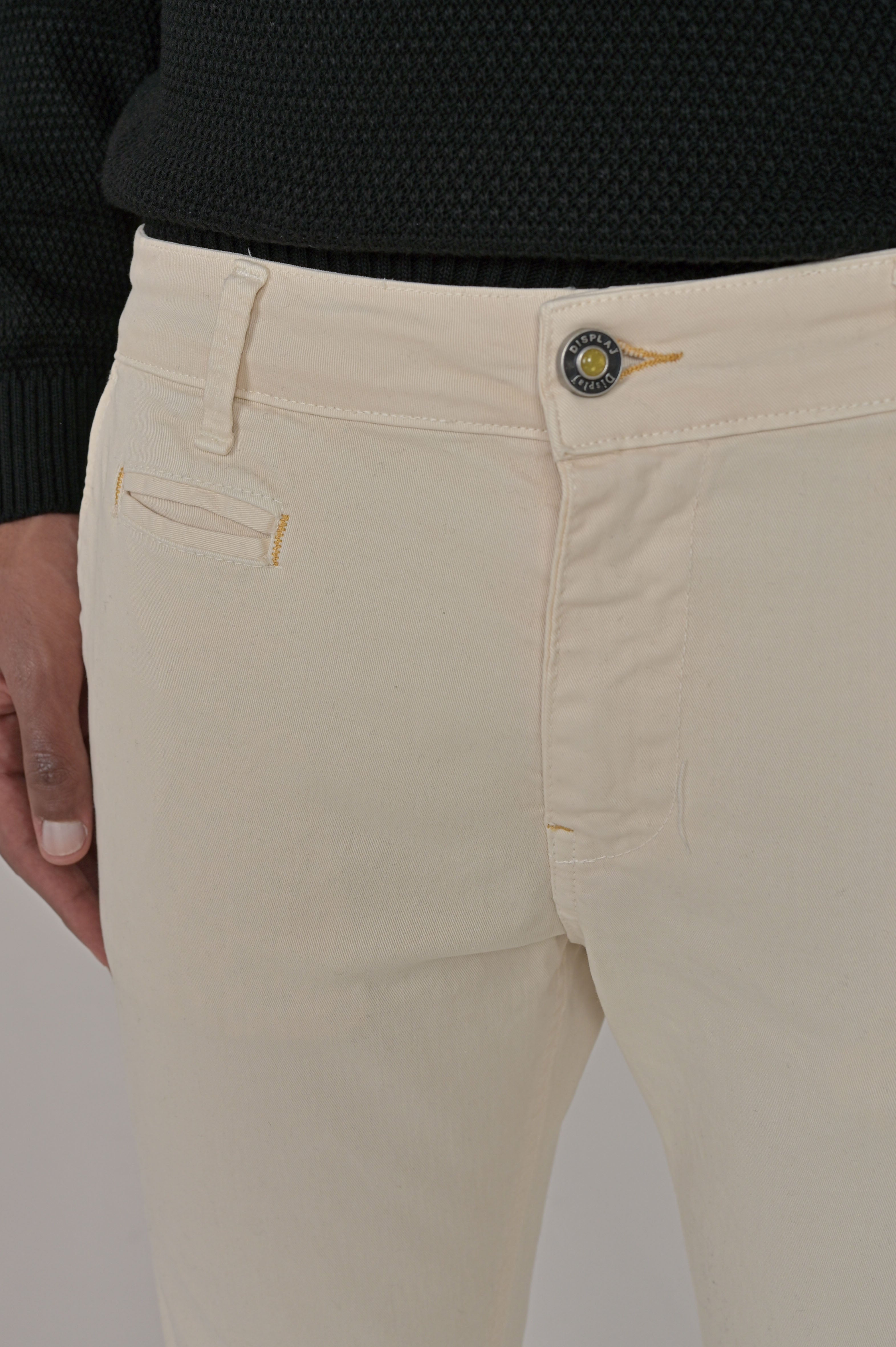 Pantaloni in cotone slim Kinos panna FW24/25