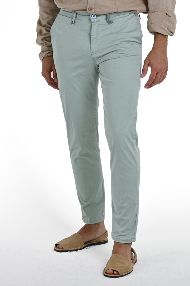 Slim Trousers Sonic Satin Aqua Green SS24