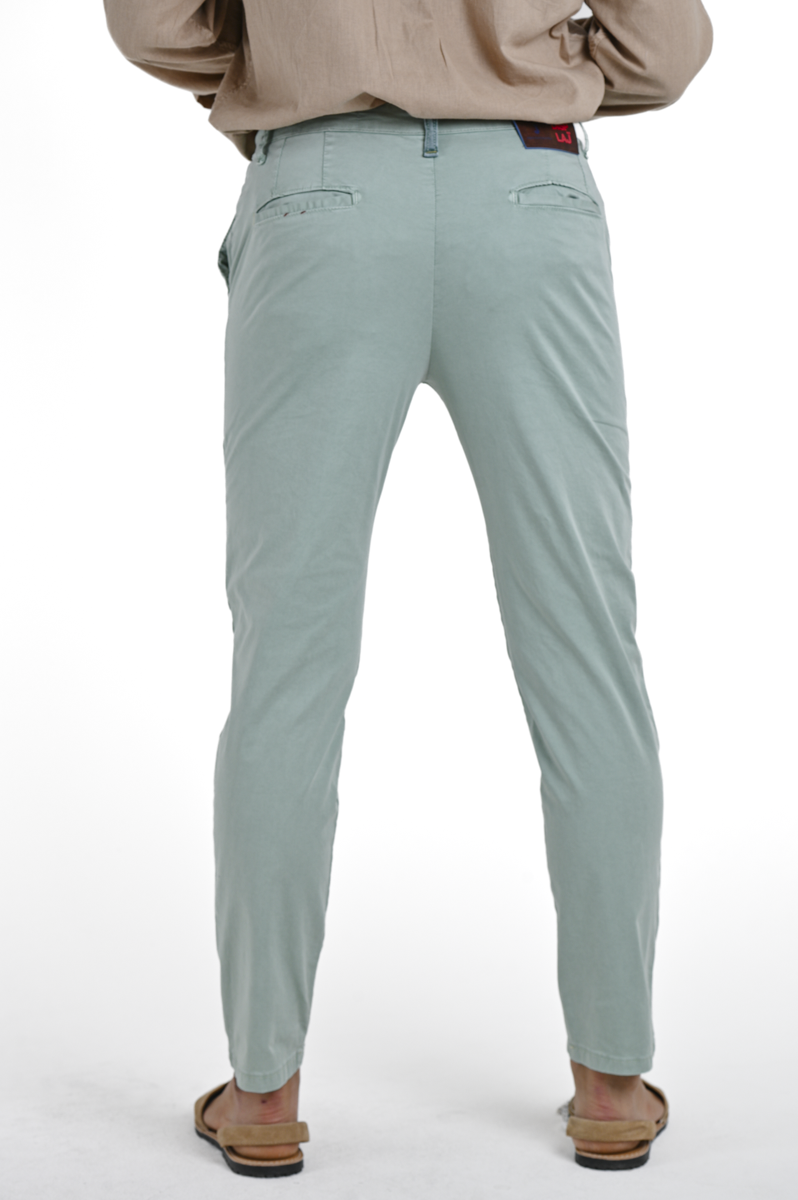 Slim Trousers Sonic Satin Aqua Green SS24