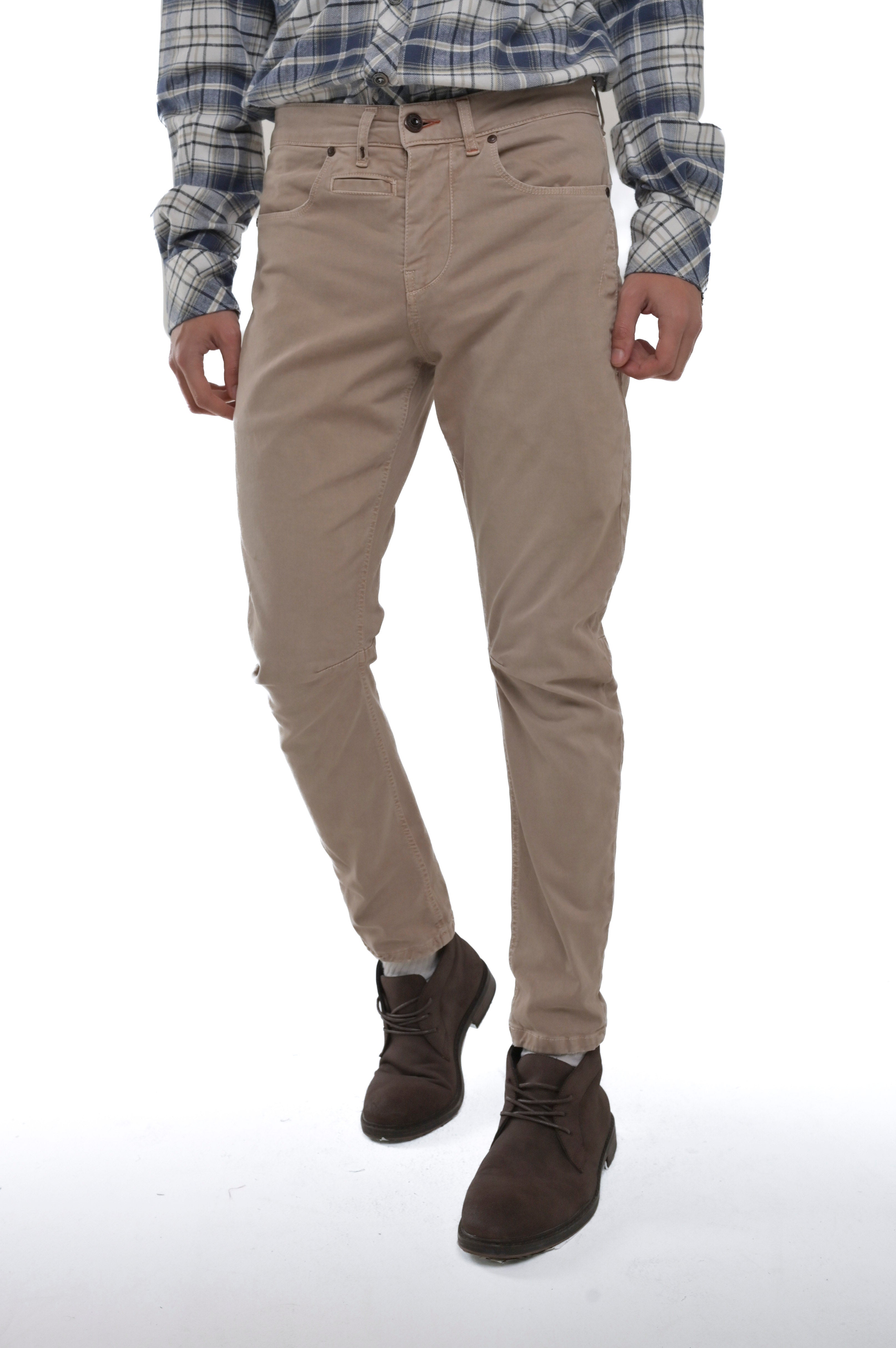 Pantaloni in cotone tapered Vertigo beige FW24/25