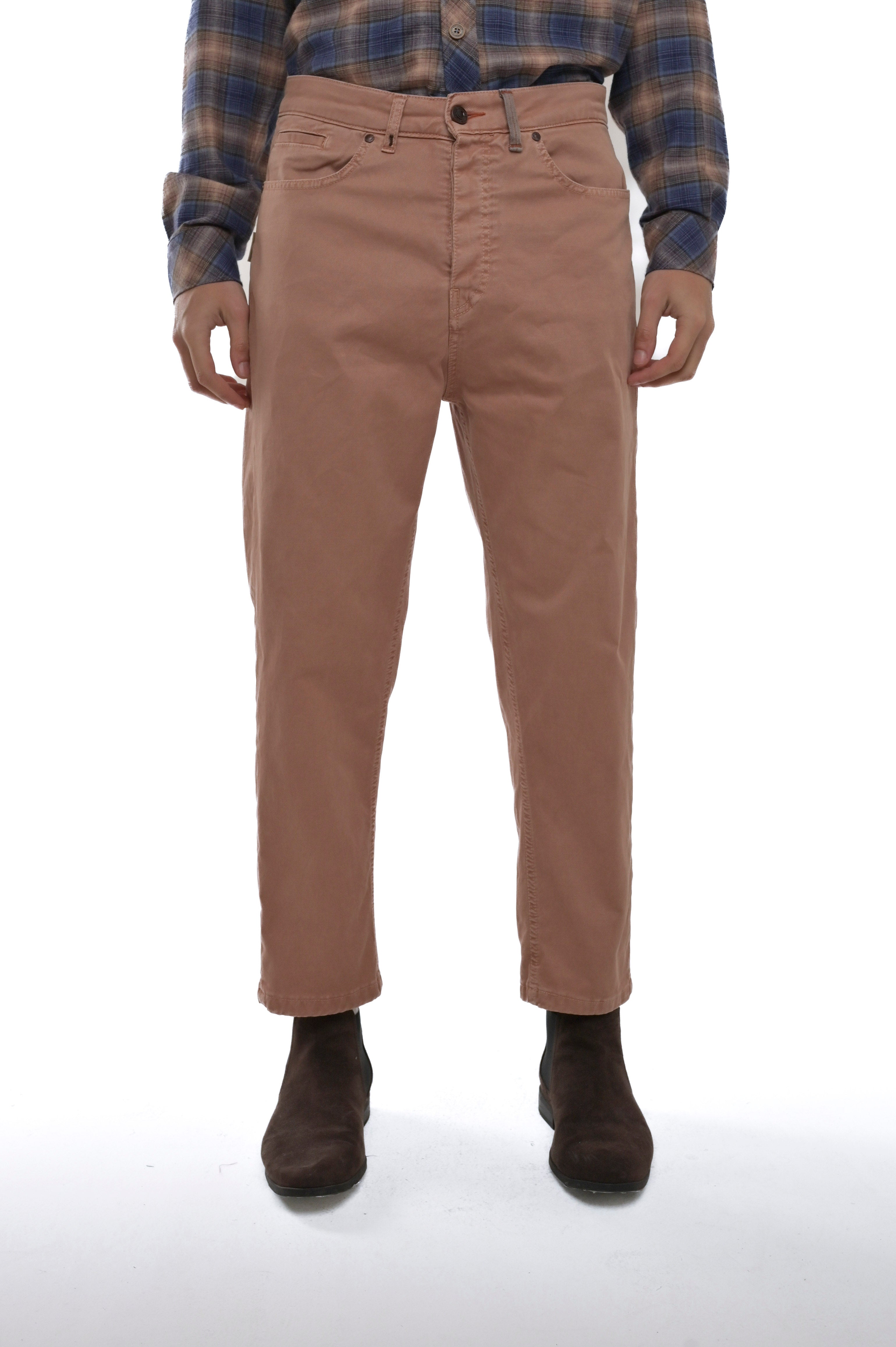 Pantaloni in cotone loose King Pinko terra di siena FW24/25