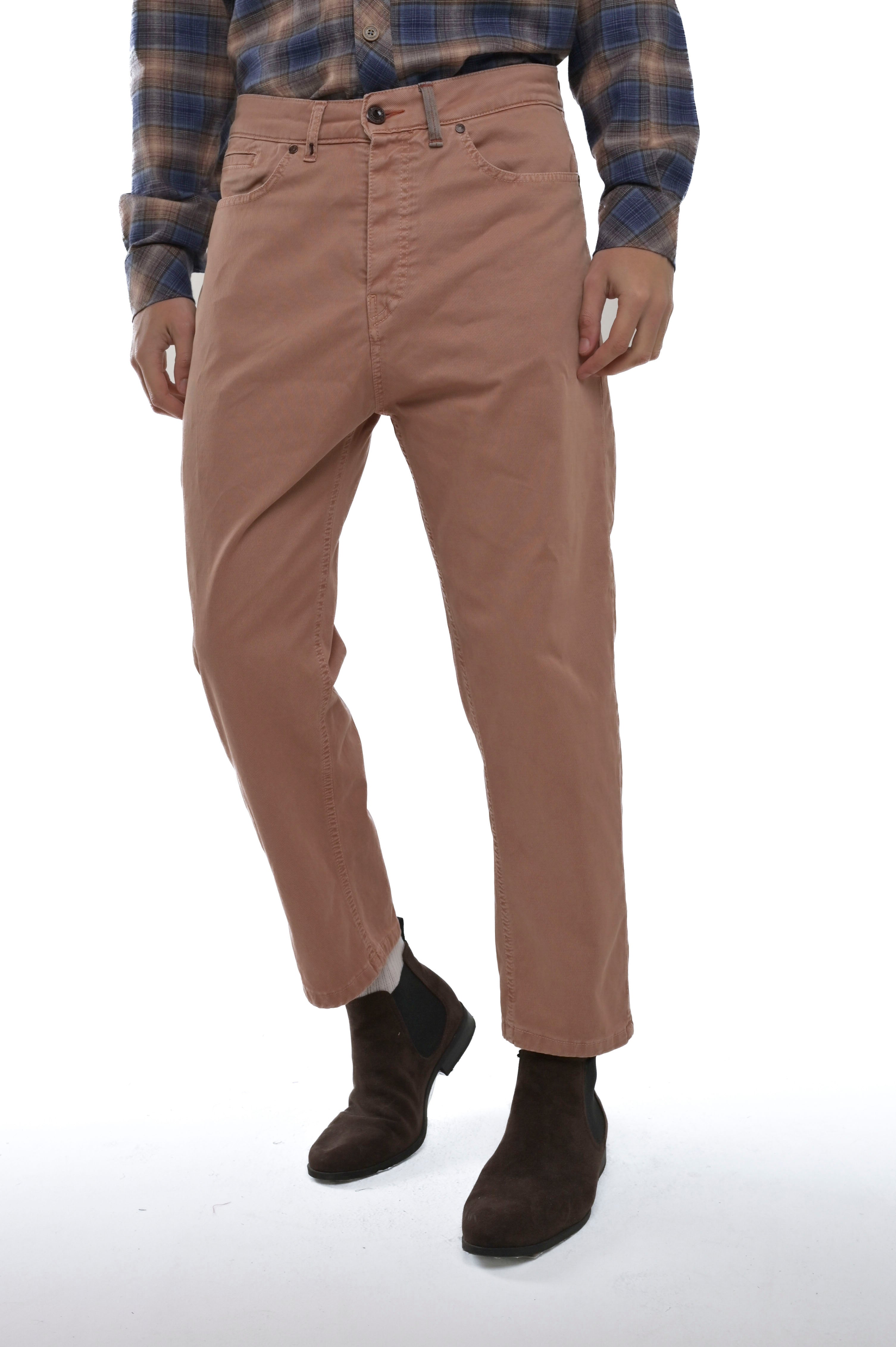 Pantaloni in cotone loose King Pinko terra di siena FW24/25