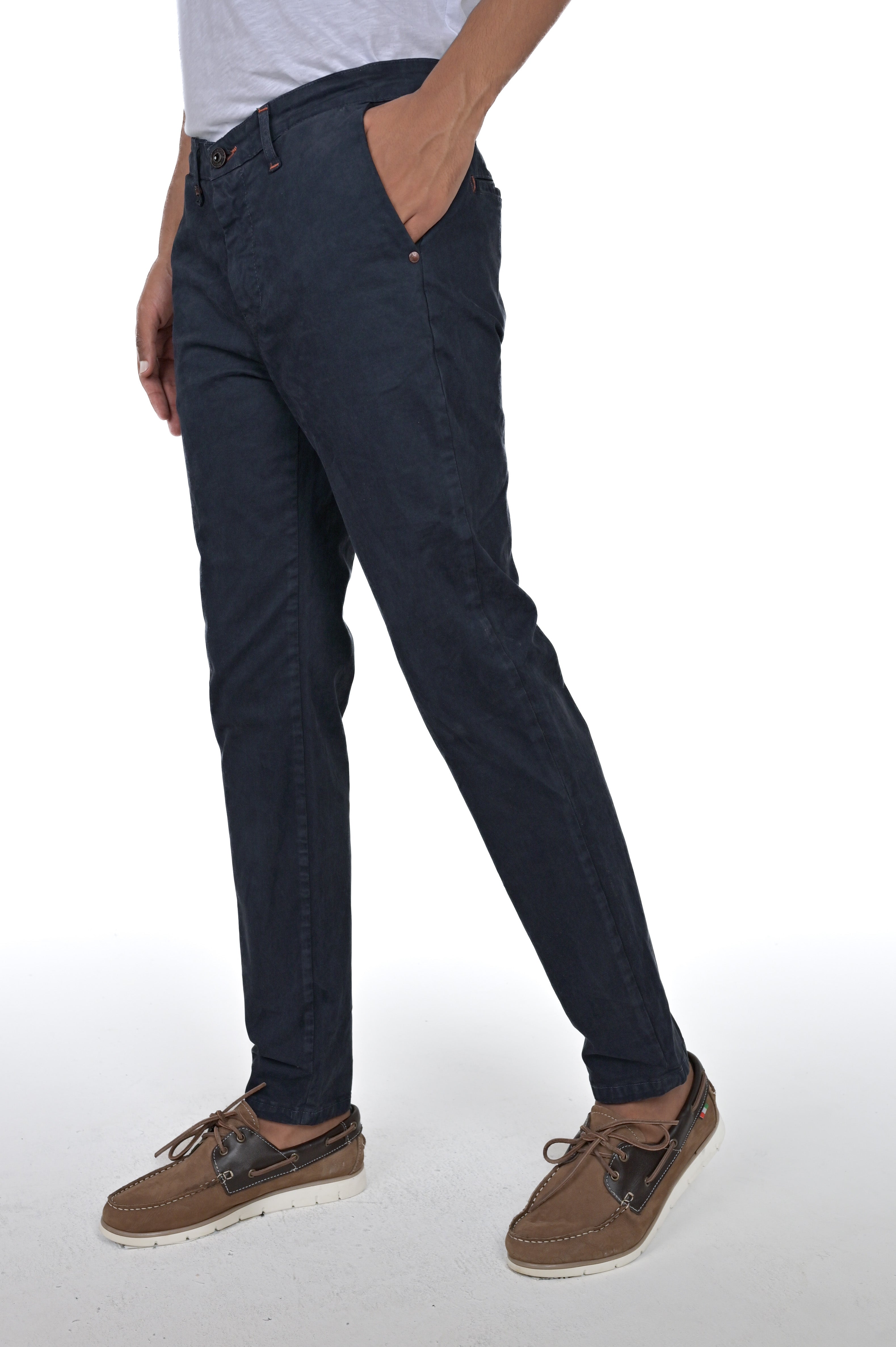 Pantaloni in cotone slim Sonic Raso blu FW24/25