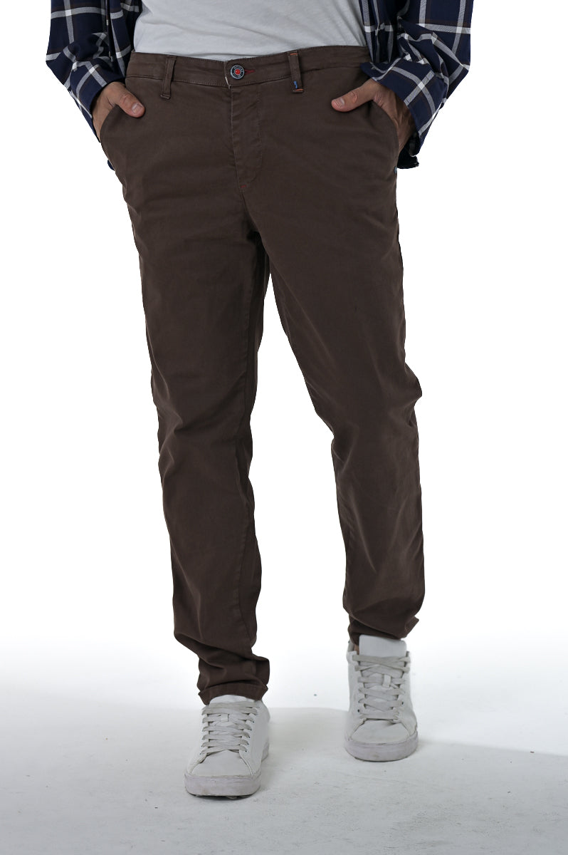 Pantaloni in cotone slim Sonic Raso moro FW24/25