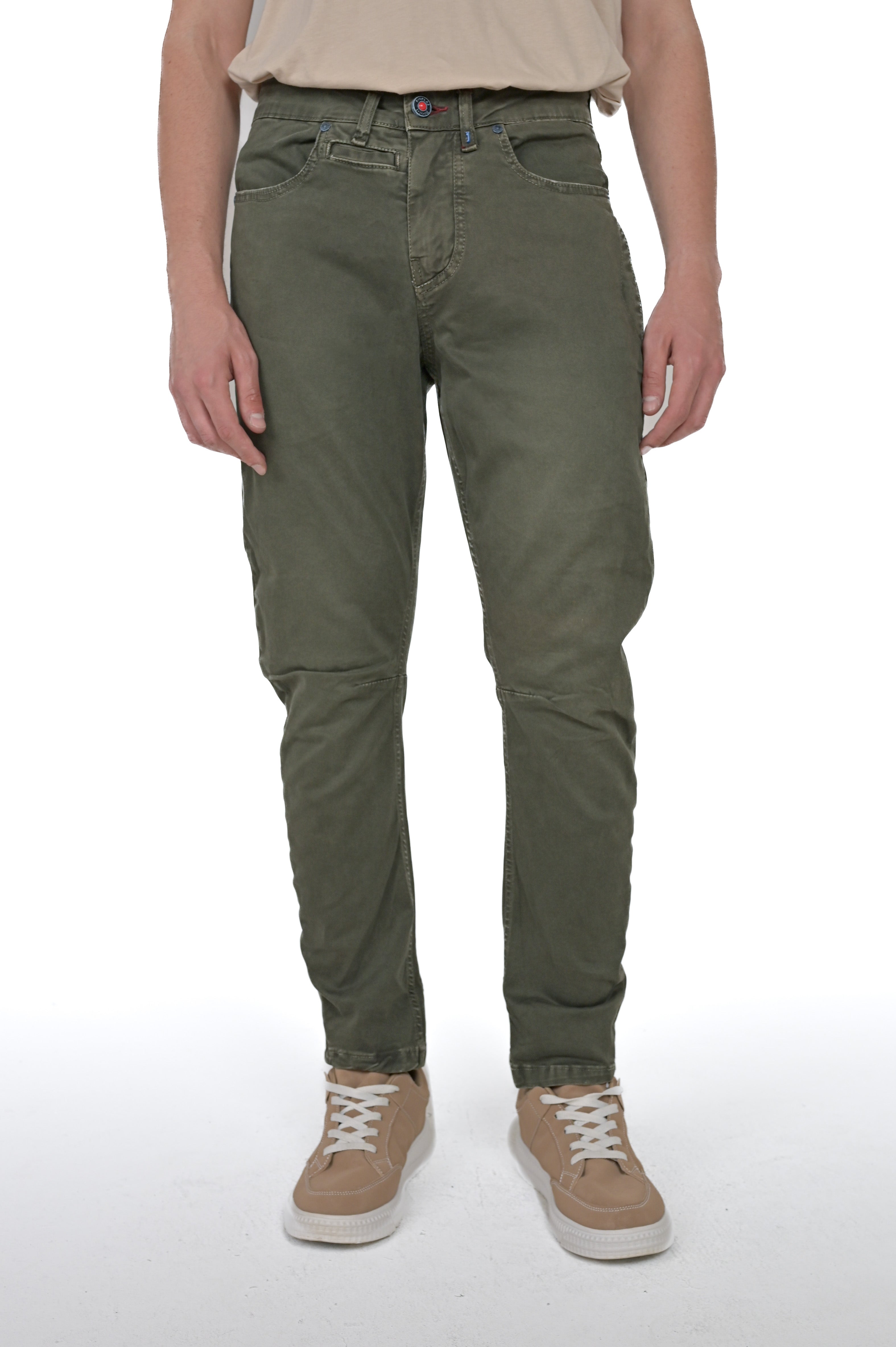 Pantaloni in cotone tapered Vertigo verde FW24/25