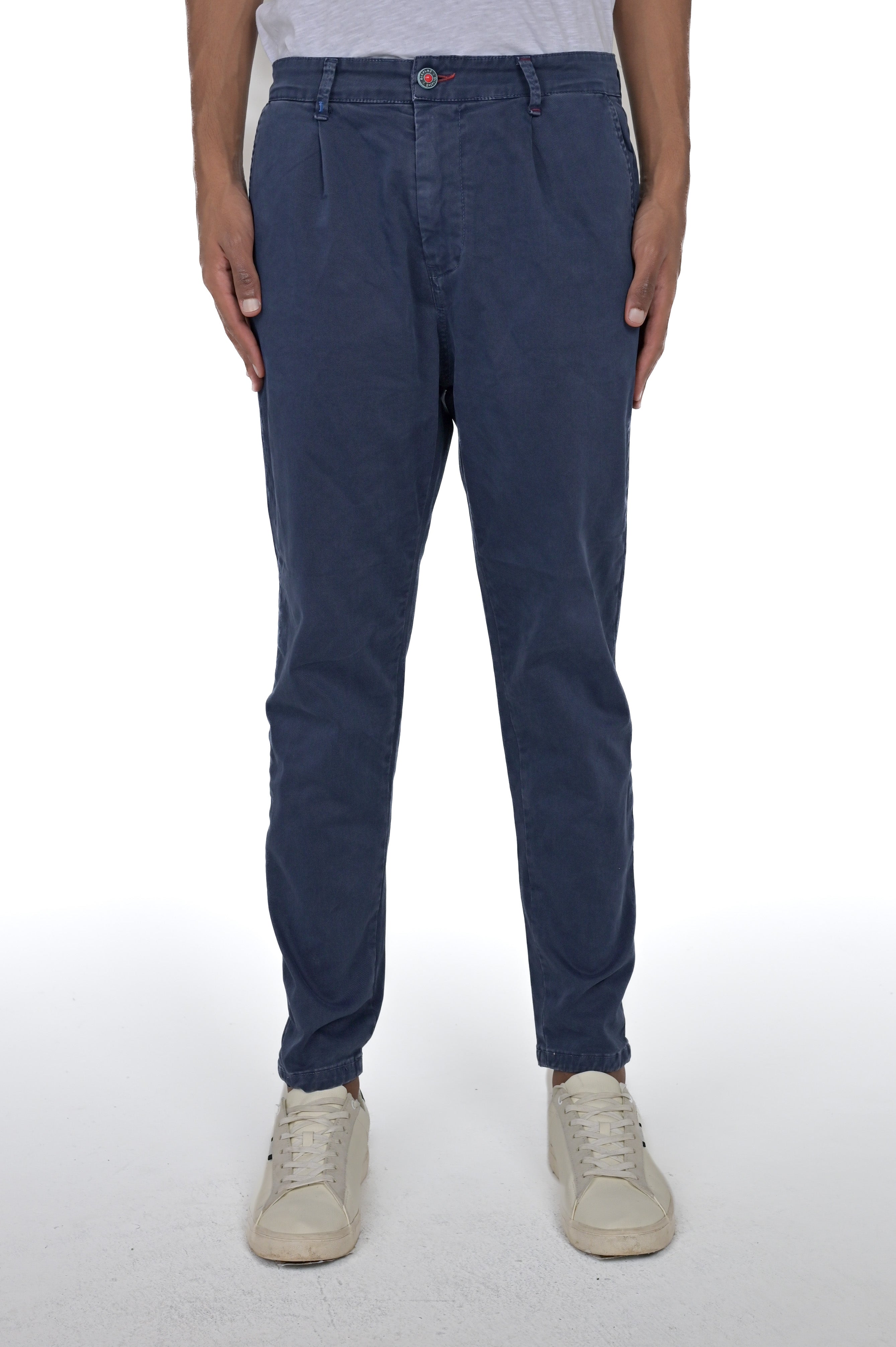 Pantaloni in cotone tapered New Private Gab Blu FW24/25