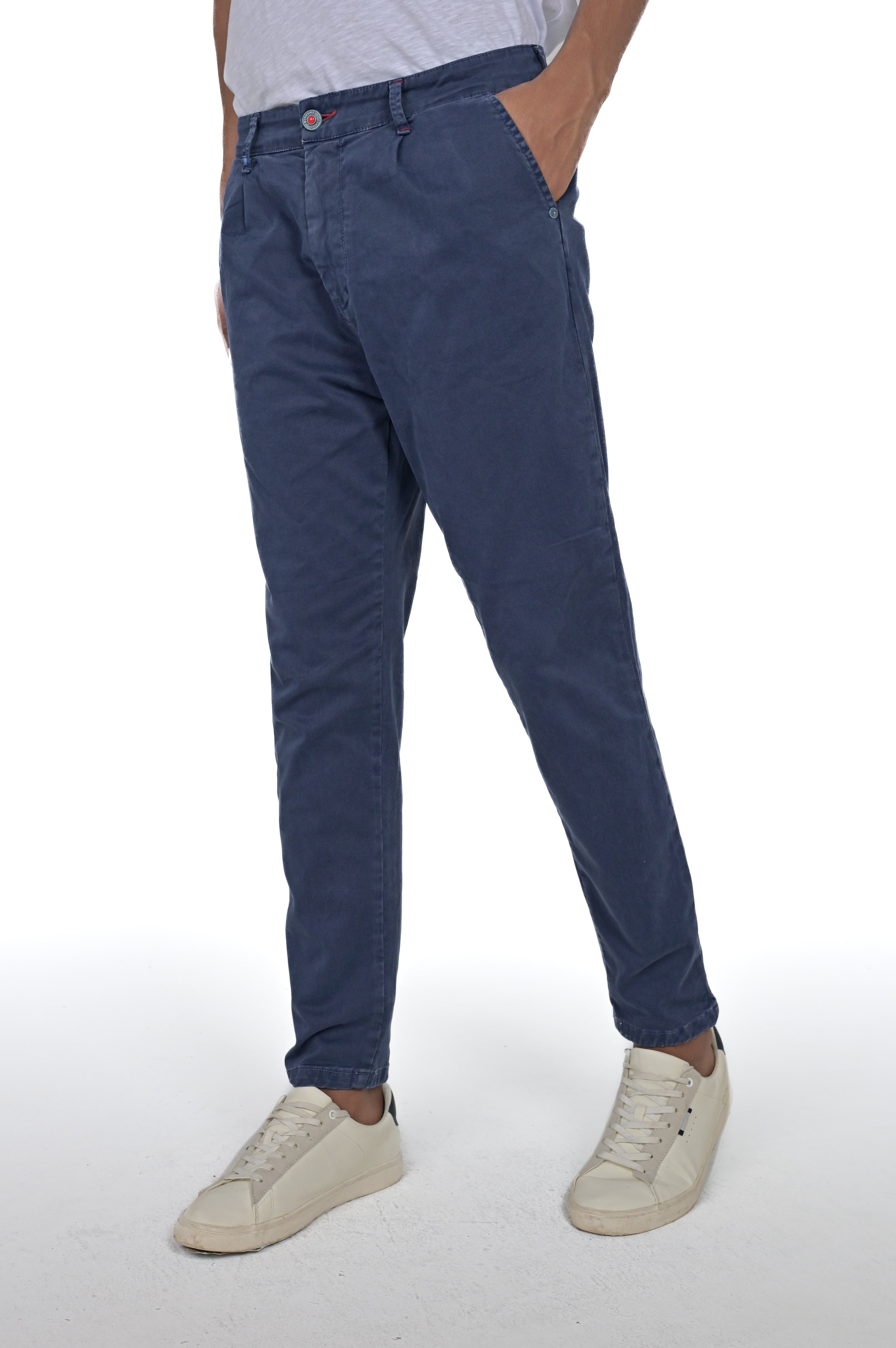 Pantaloni in cotone tapered New Private Gab Blu FW24/25