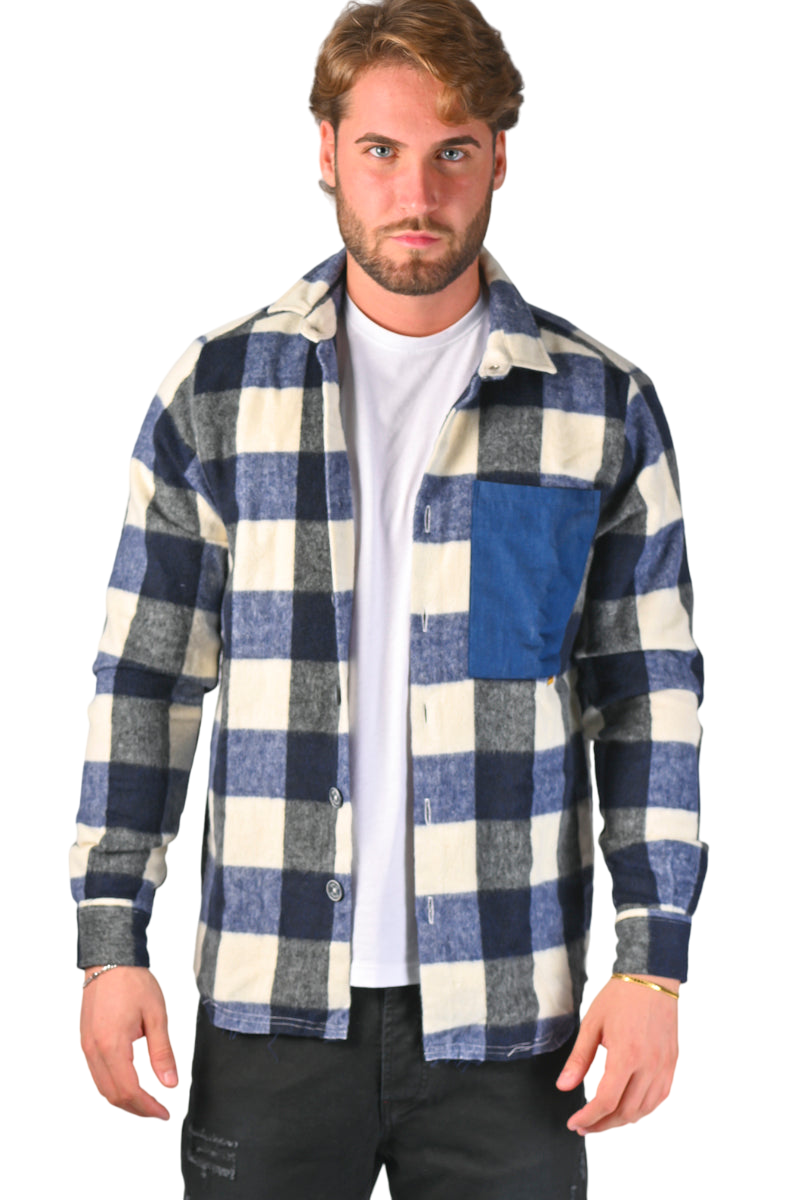 Live Ann Drep 445 Blue Regular Flannel Shirt FW22/23