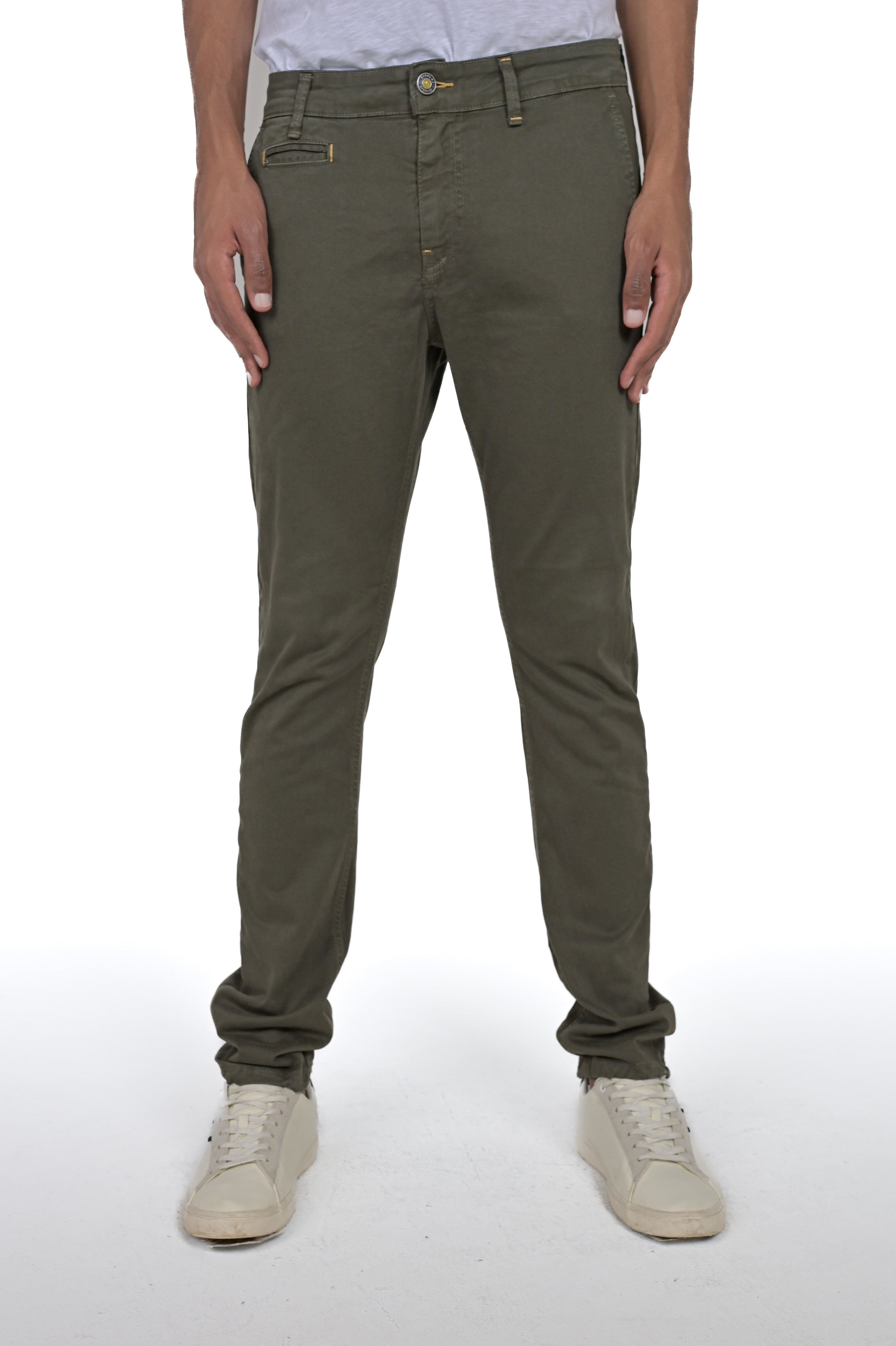 Pantaloni in cotone slim Kinos verde FW24/25