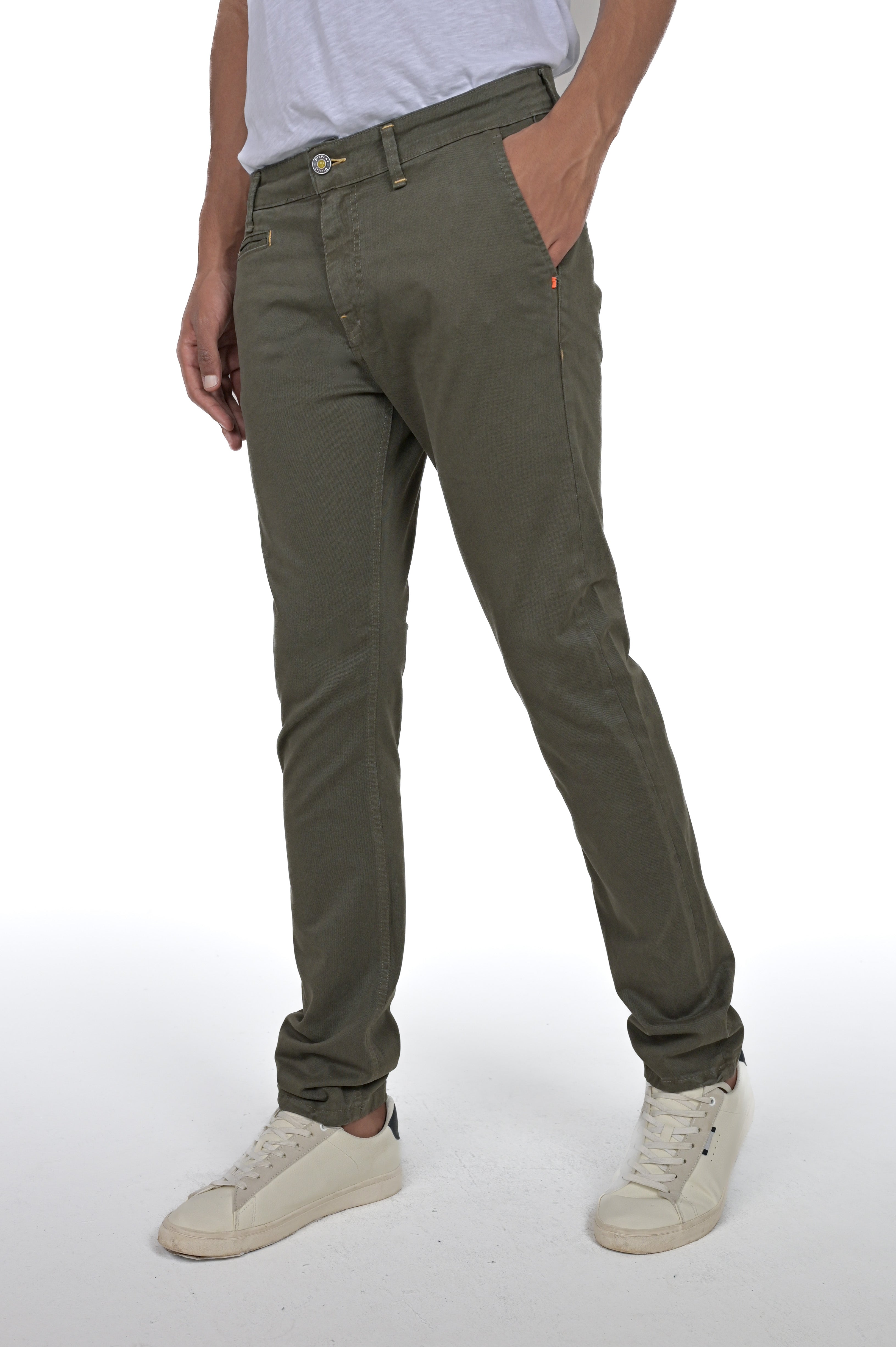 Kinos Slim Cotton Trousers Green FW24/25