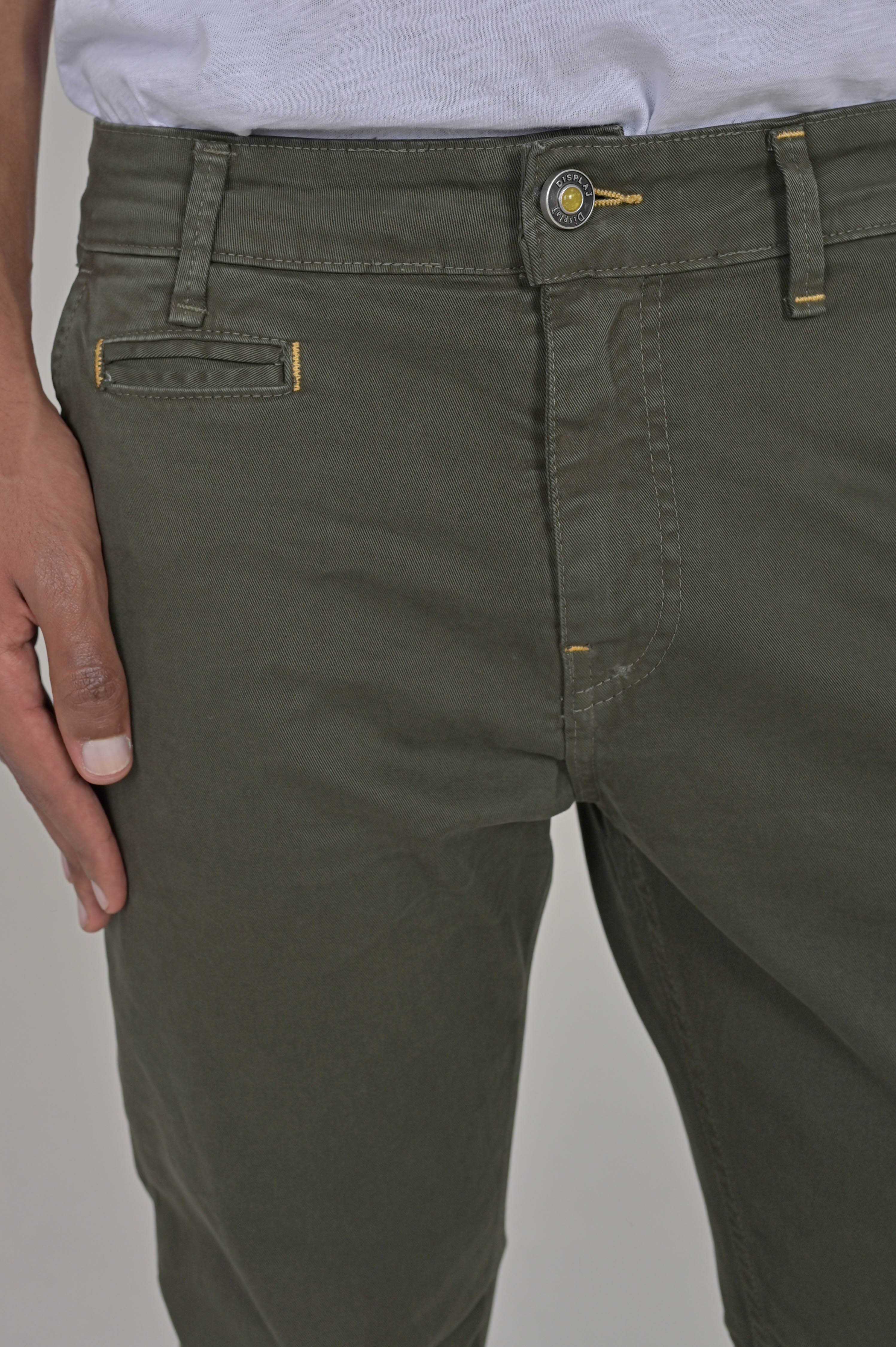 Pantaloni in cotone slim Kinos verde FW24/25