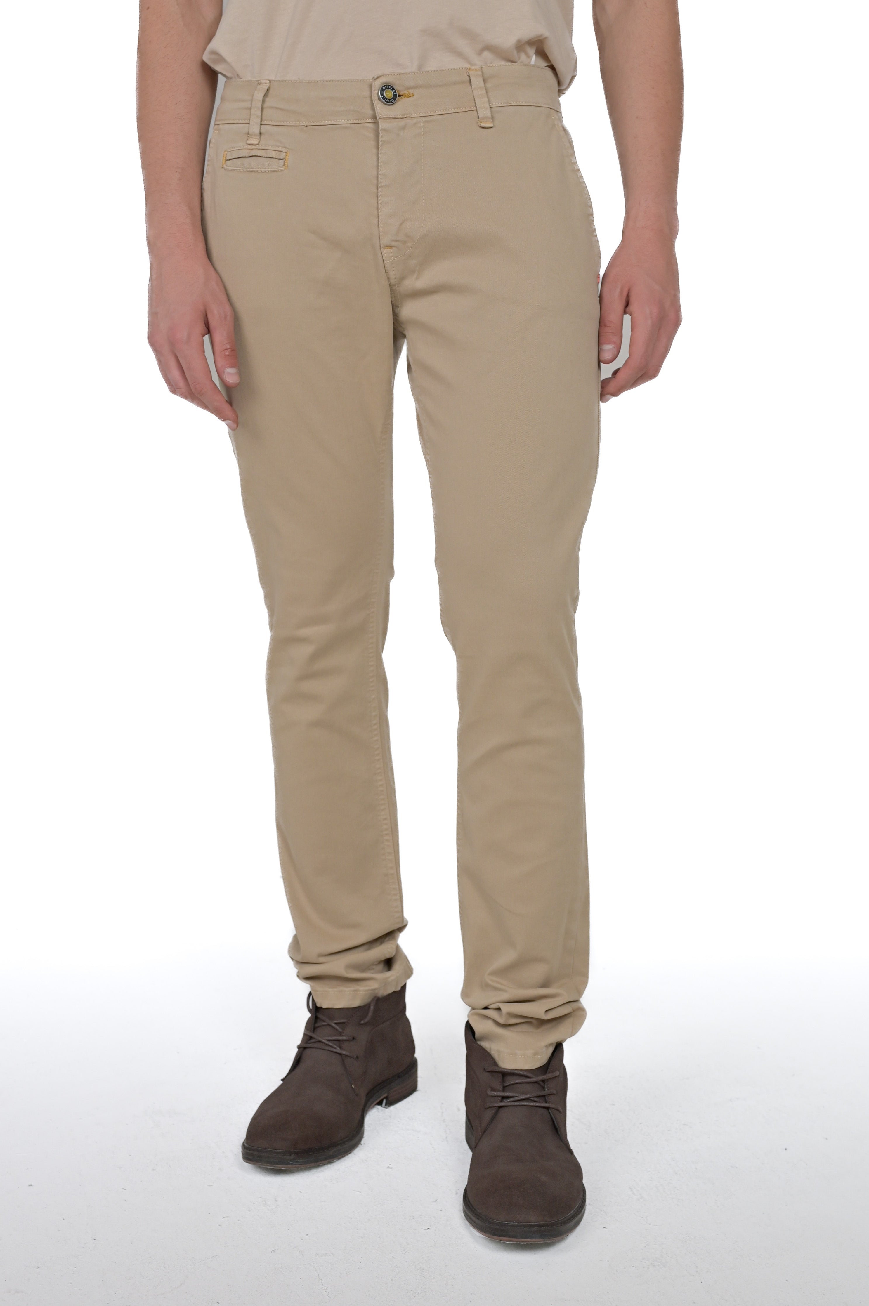 Pantaloni in cotone slim Kinos beige FW24/25