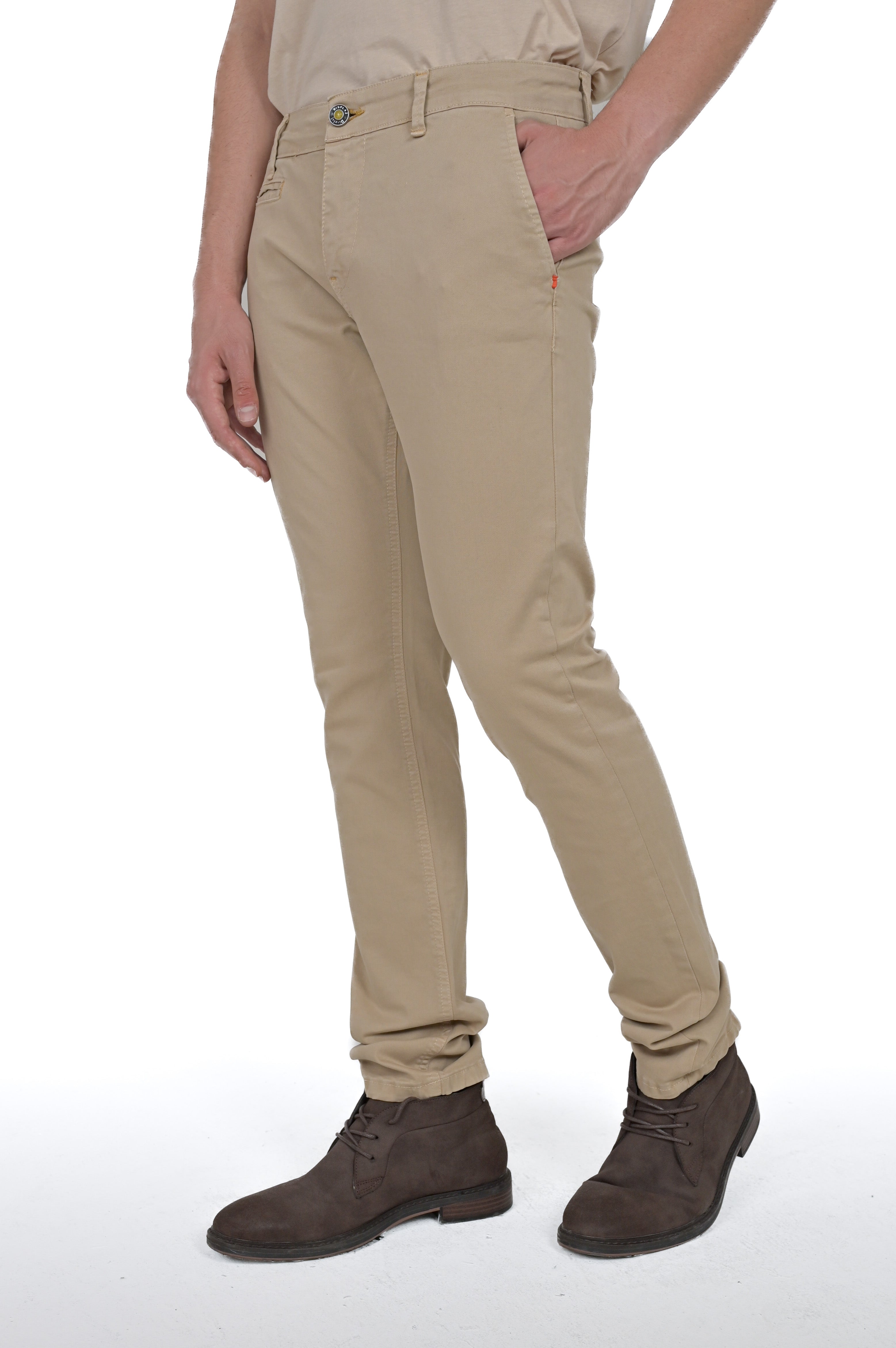 Pantaloni in cotone slim Kinos beige FW24/25