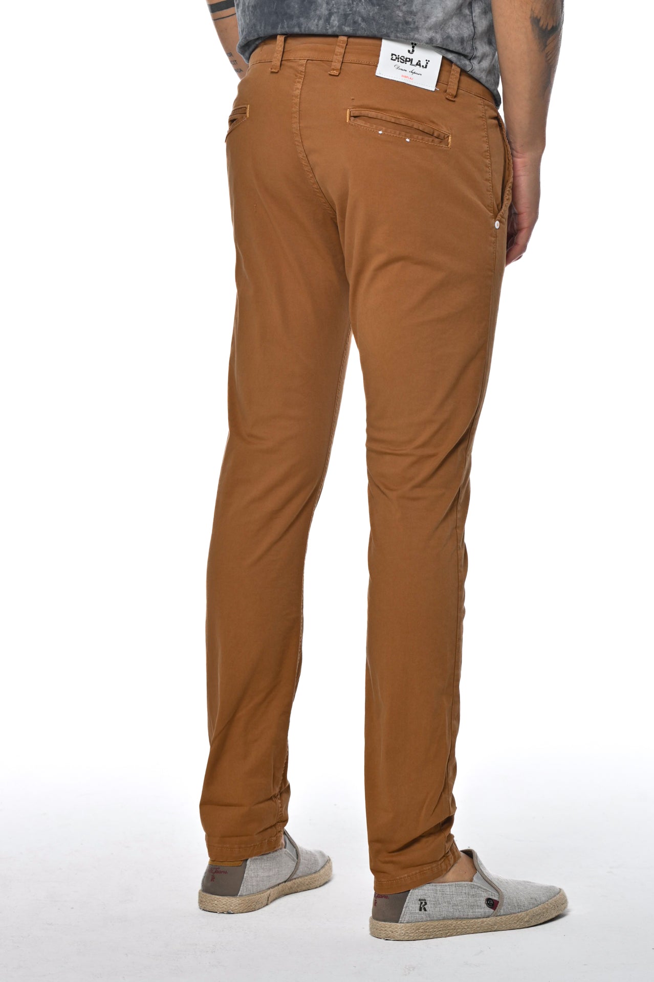 Pantaloni in cotone slim Kinos Caramello SS25