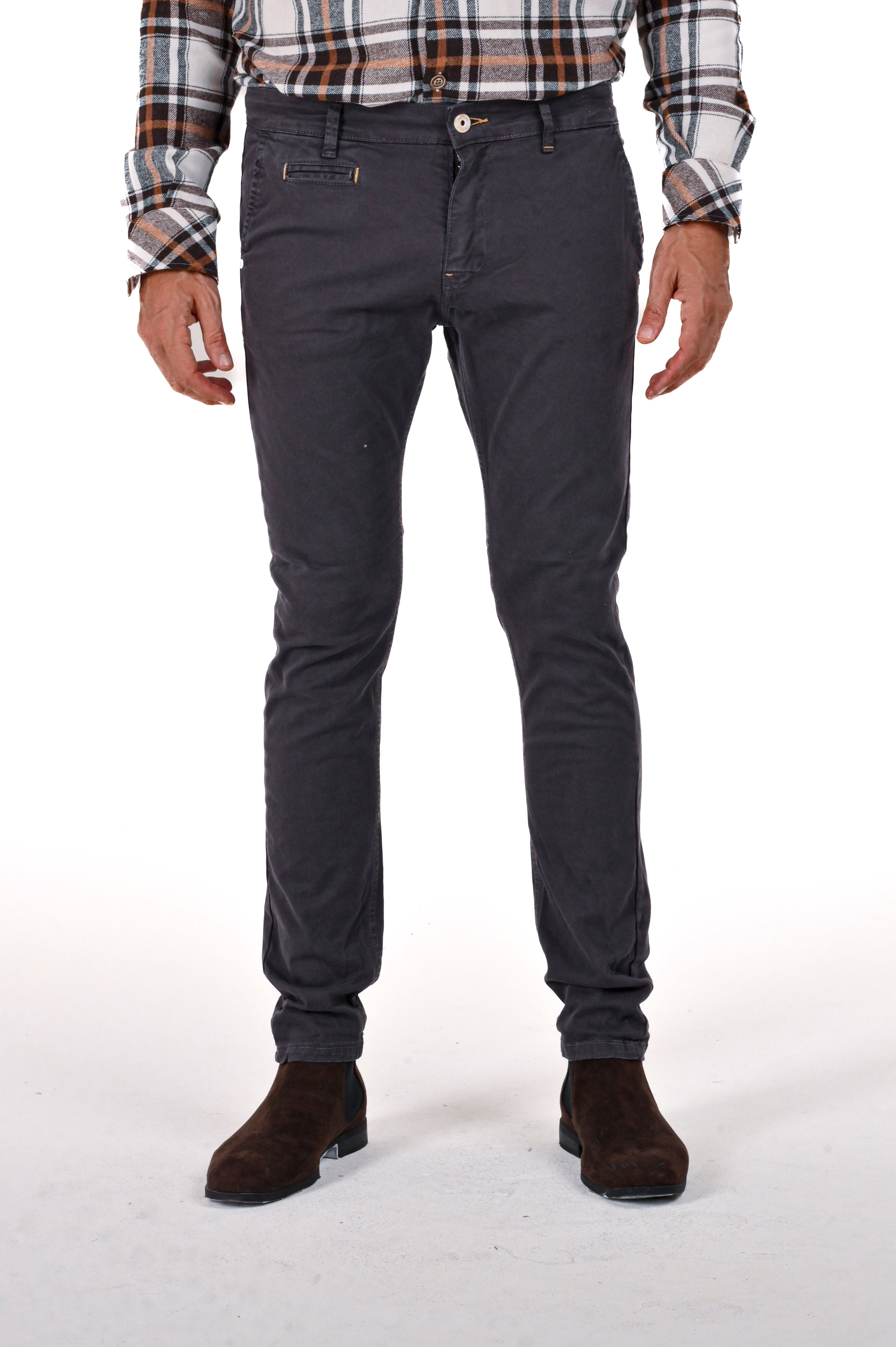 Pantaloni in cotone slim Kinos grigio FW24/25