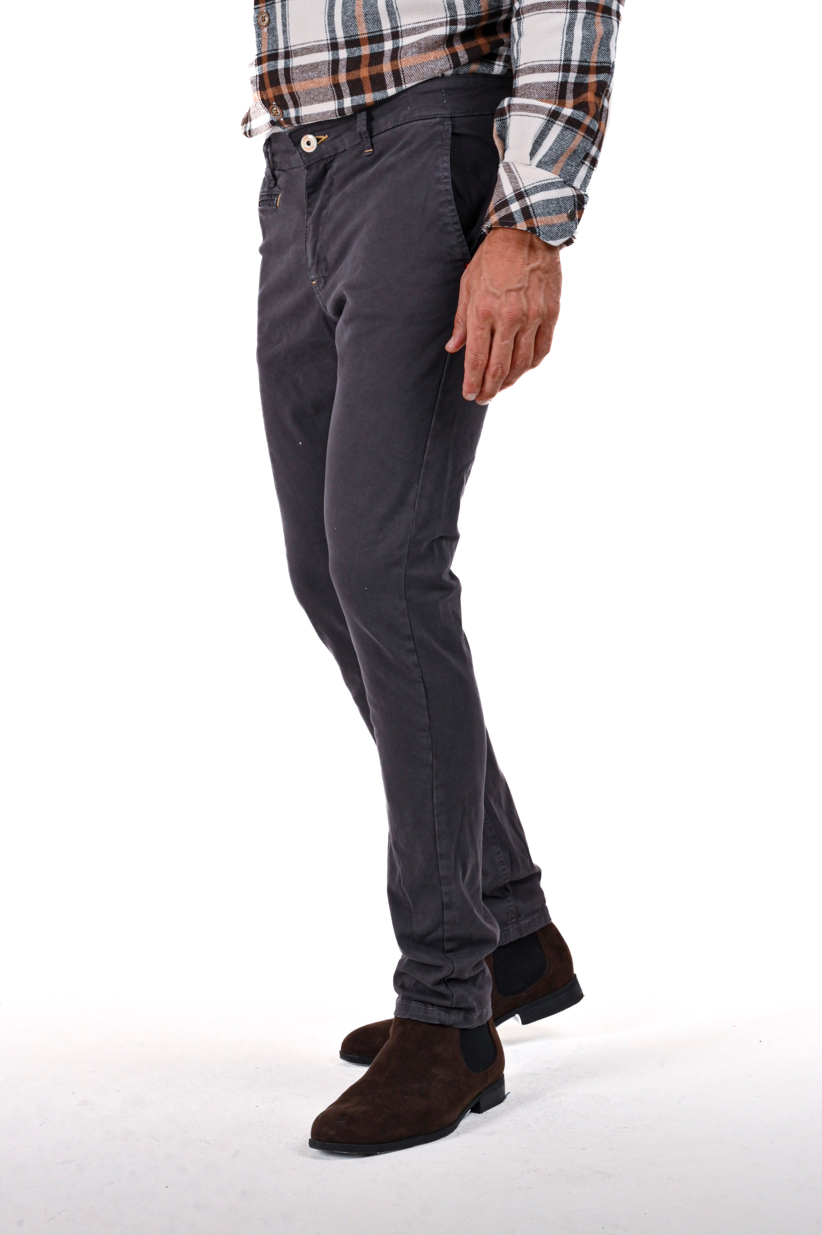 Pantaloni in cotone slim Kinos grigio FW24/25