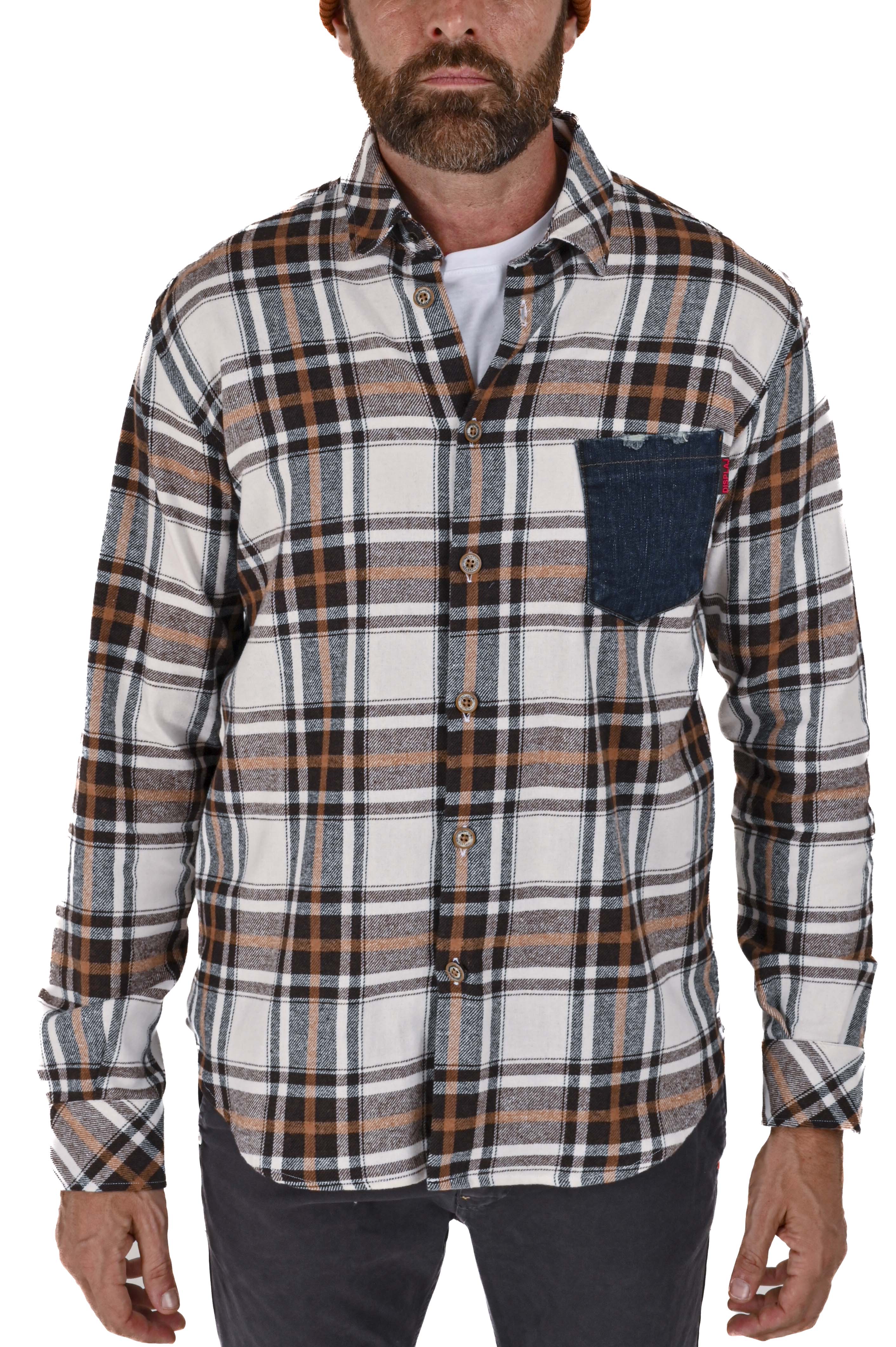 Regular Low Over Flannel Shirt Brown FW24/25