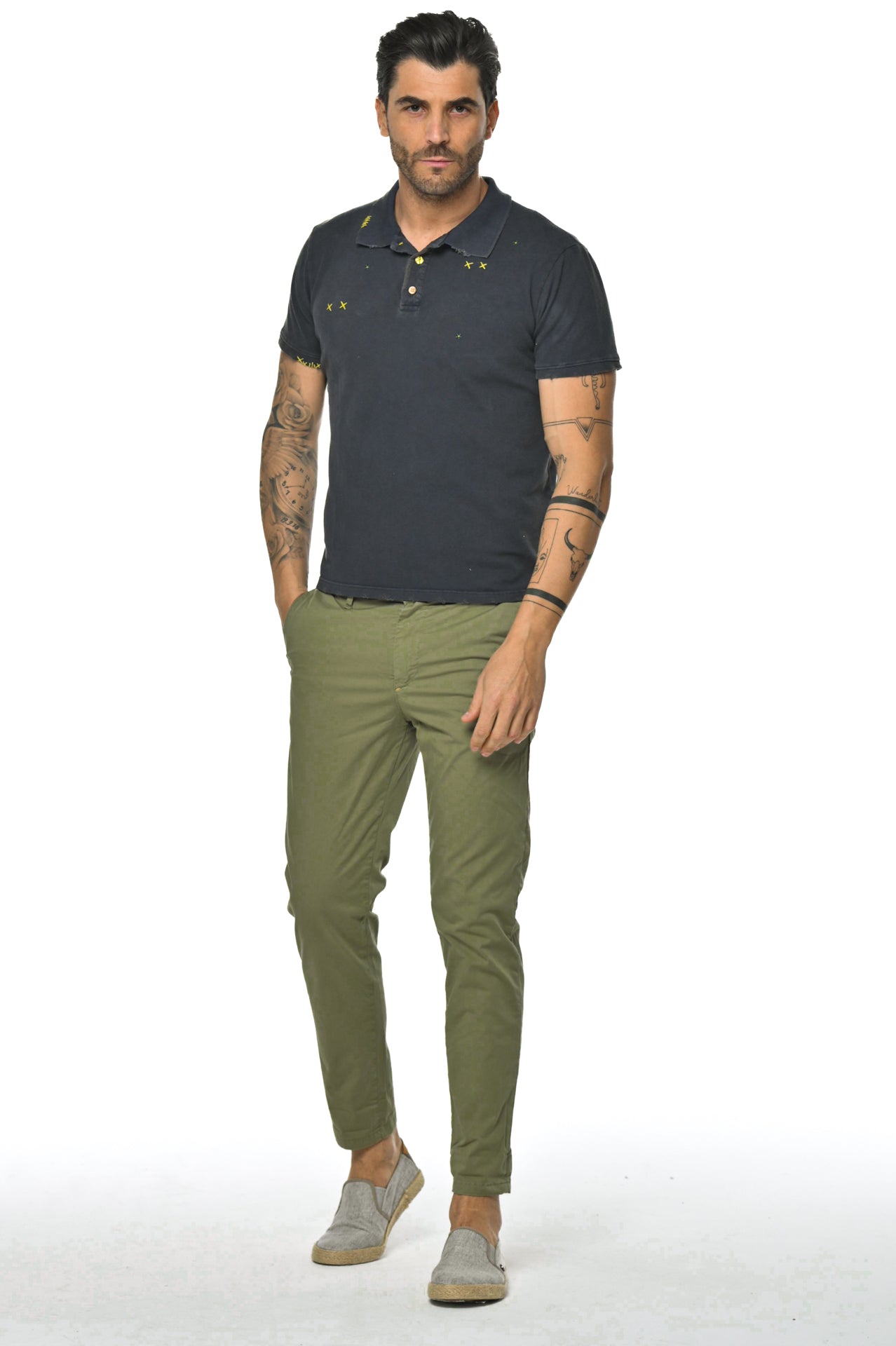 Slim Cotton Trousers Sonic Raso SS23