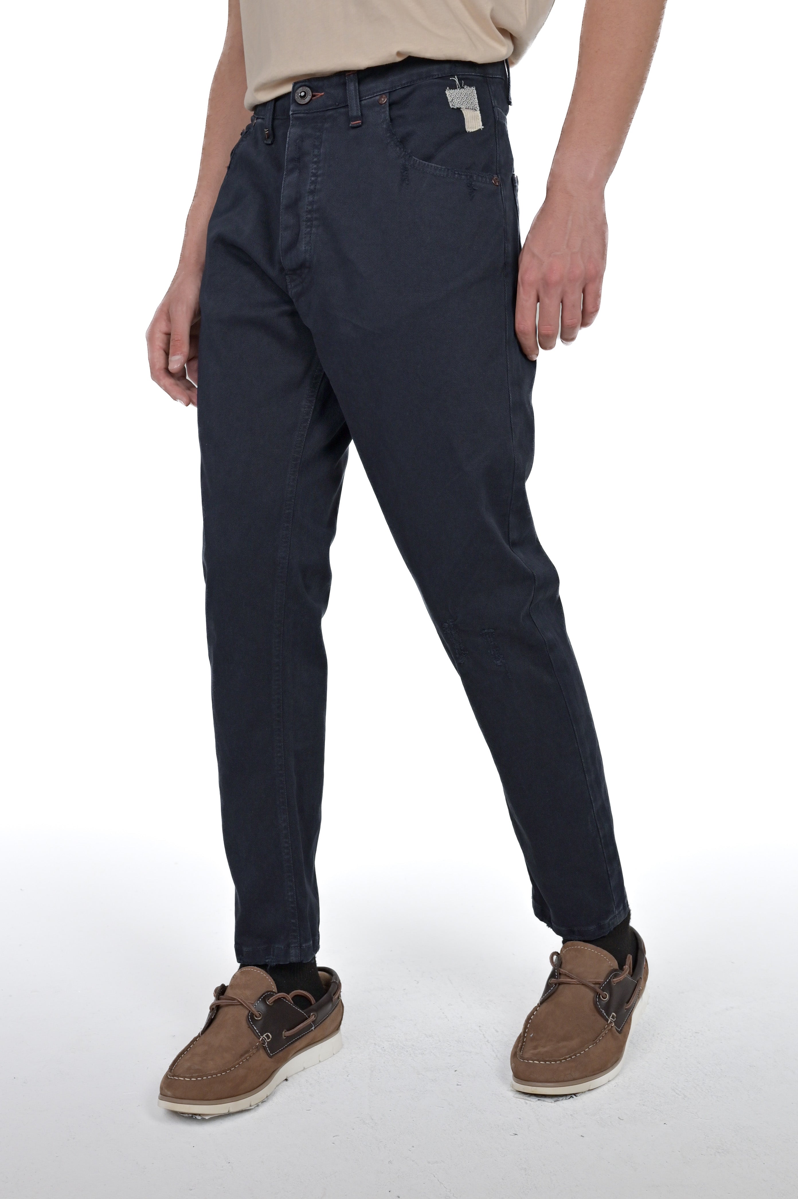 Pantaloni in cotone slim Life Libeccio AI07 blu FW24/25