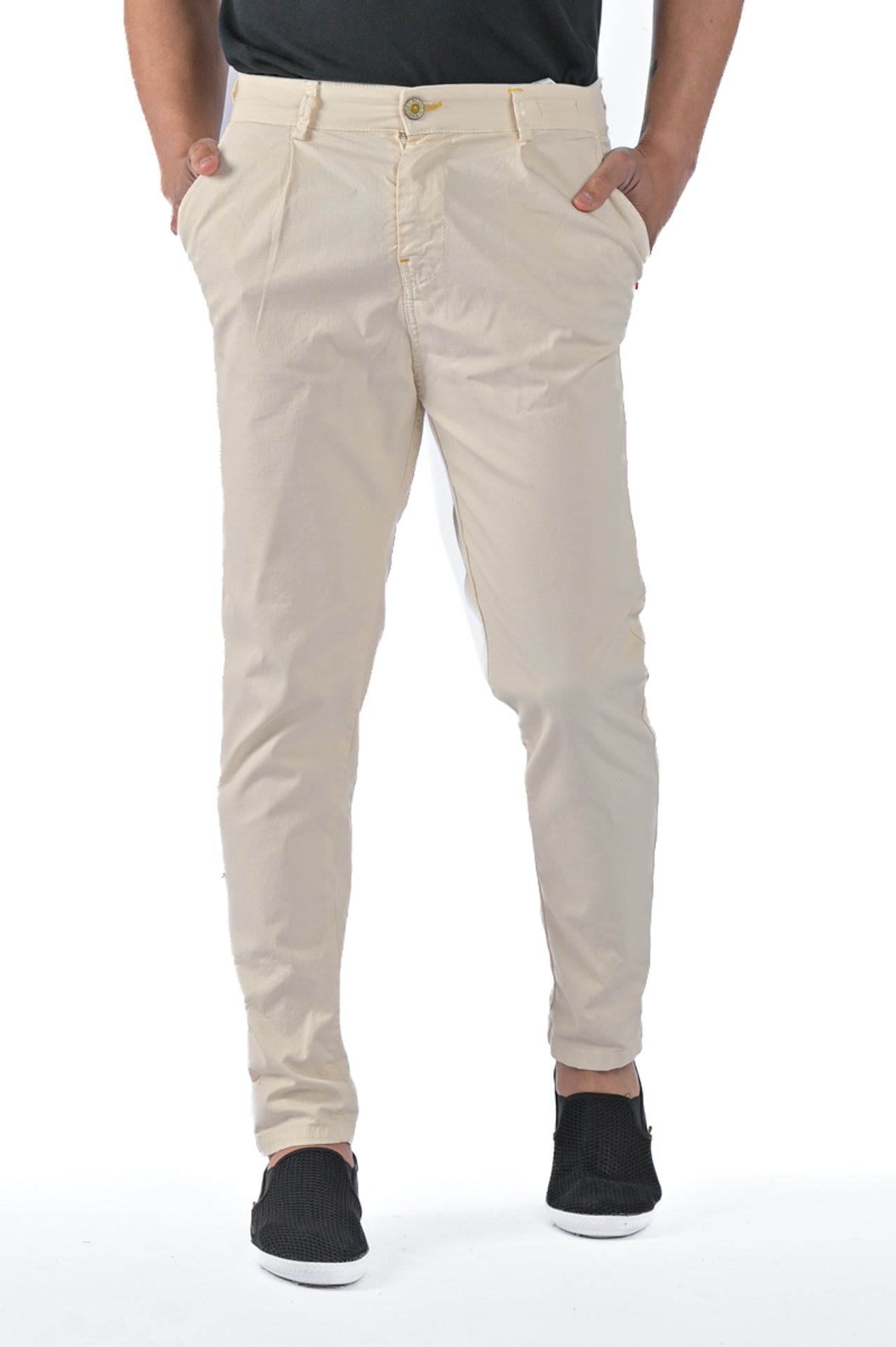 Pantaloni tapered New Private Maldive panna SS23