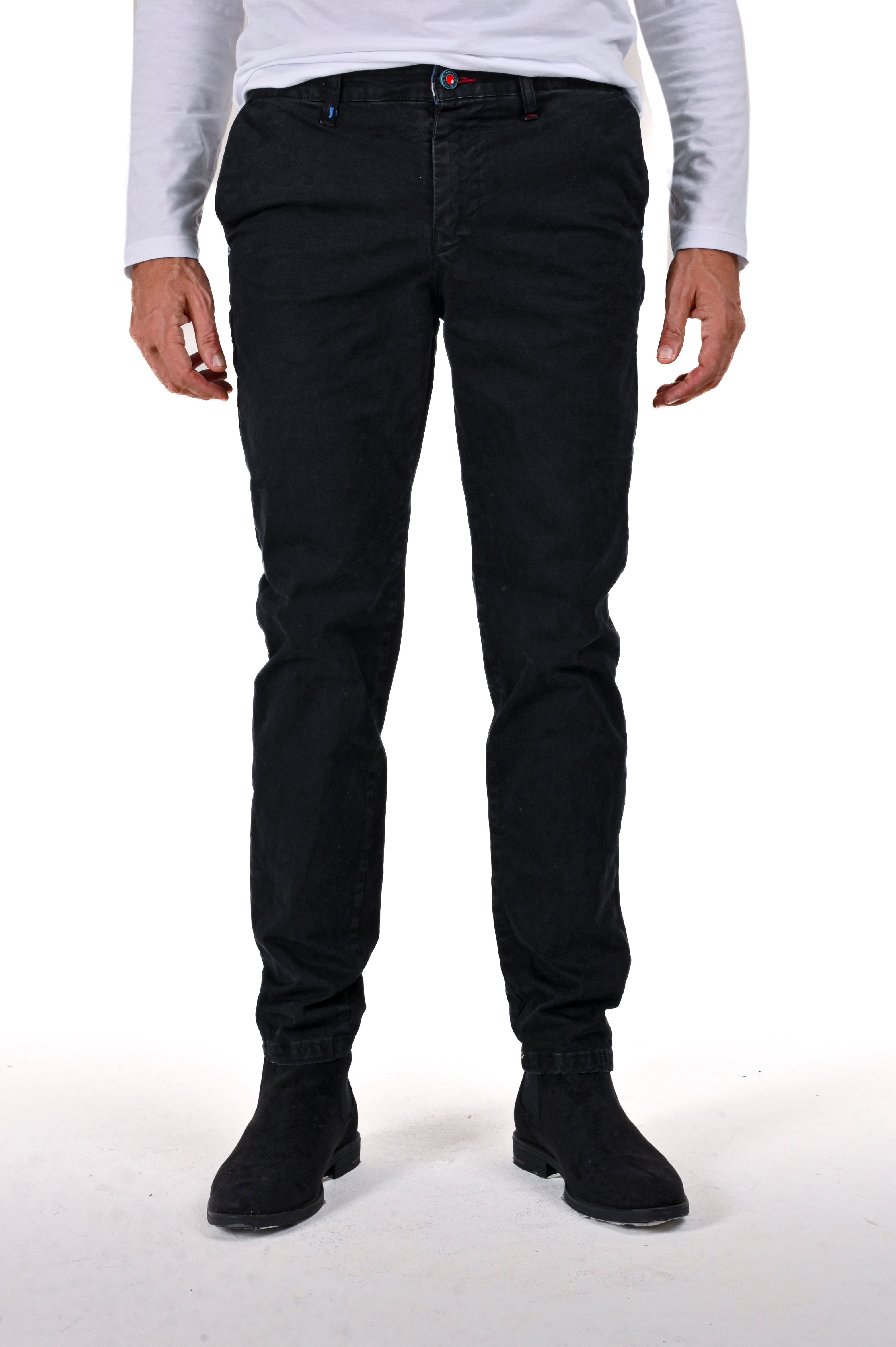 Pantaloni in cotone slim Sonic Raso nero FW24/25