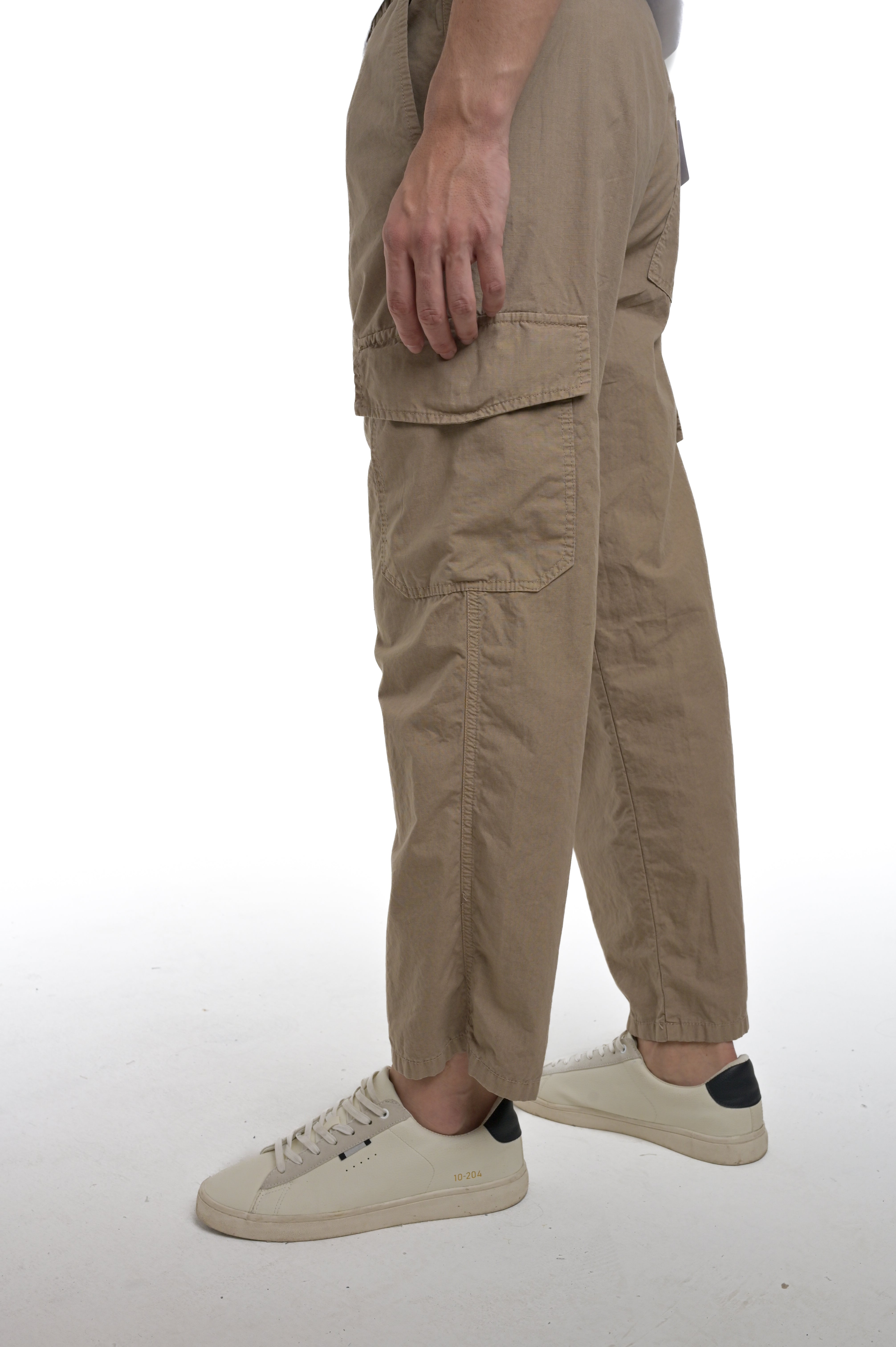 Pantaloni in cotone loose Chrome Lisbona beige SS25